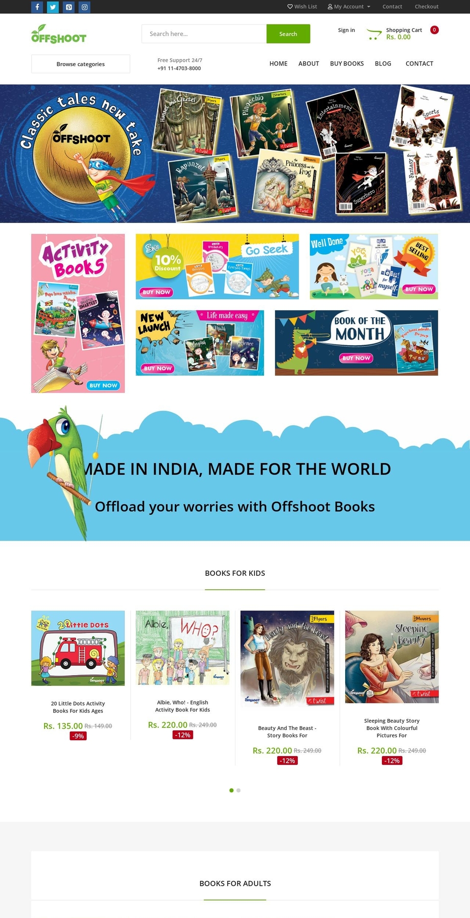 offshootbooks.com shopify website screenshot