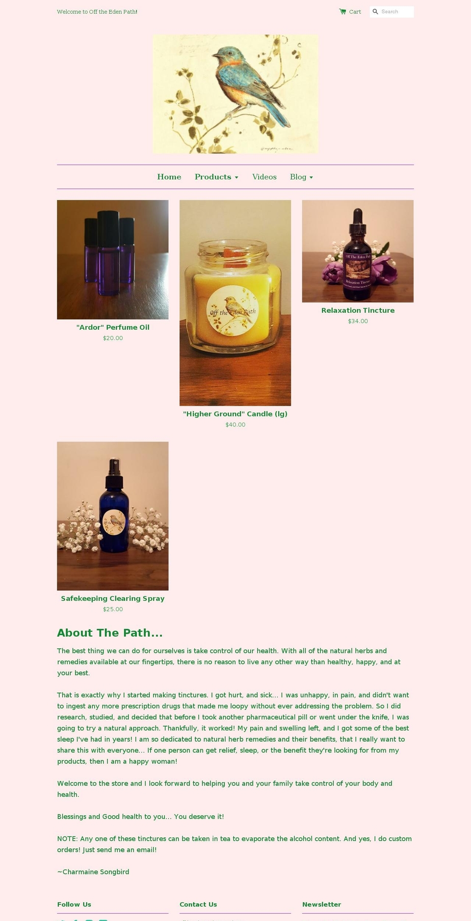 offtheedenpath.com — Shopify storefront screenshot