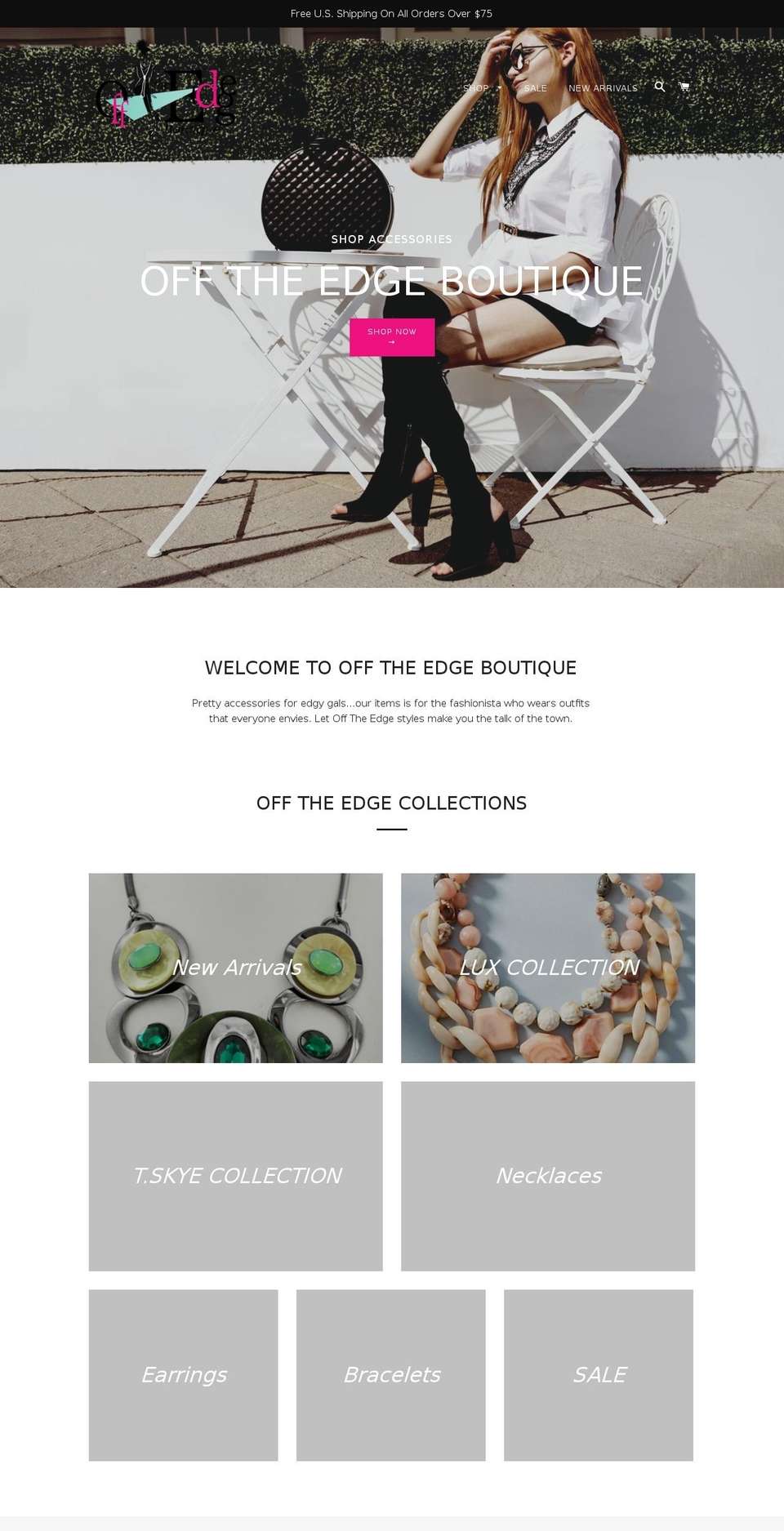 offtheedgeboutique.com — Shopify storefront screenshot