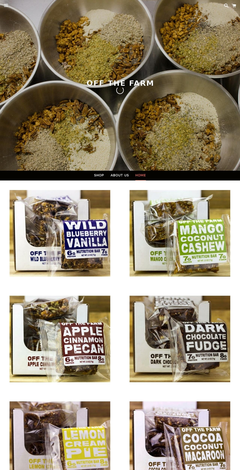 offthefarmfoods.com shopify website screenshot