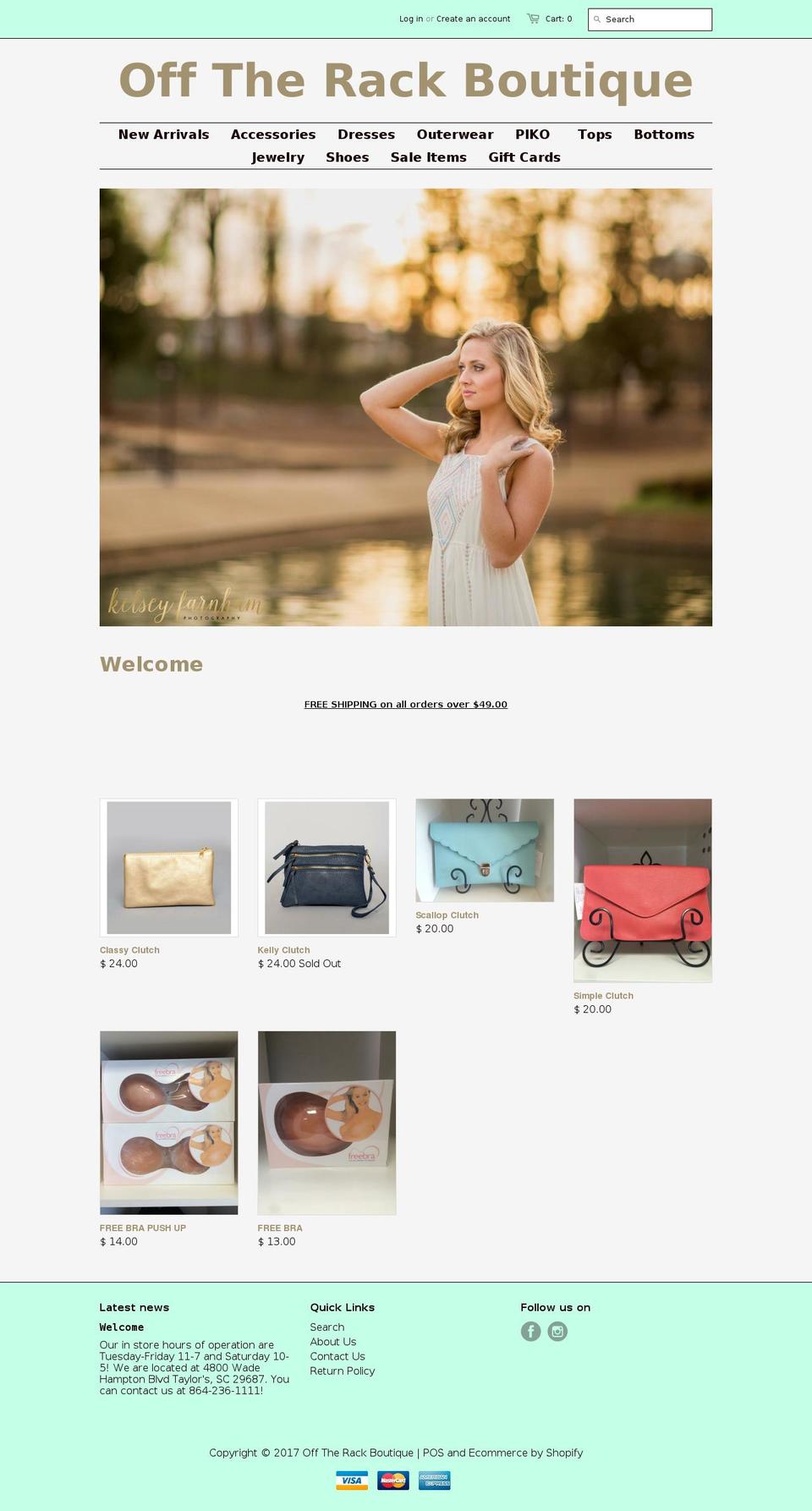 offtherackboutique.com shopify website screenshot