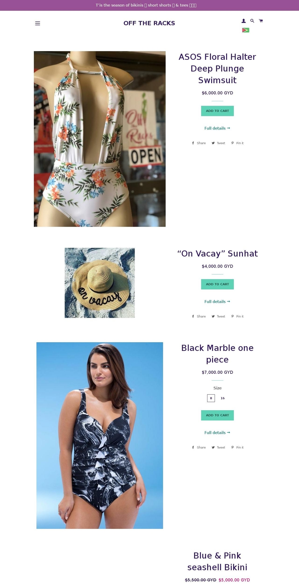 Summer 2018 Shopify theme site example offtheracksgy.com