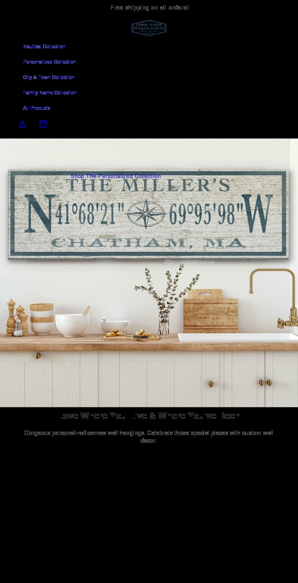offthesquaredesigns.com — Shopify storefront screenshot