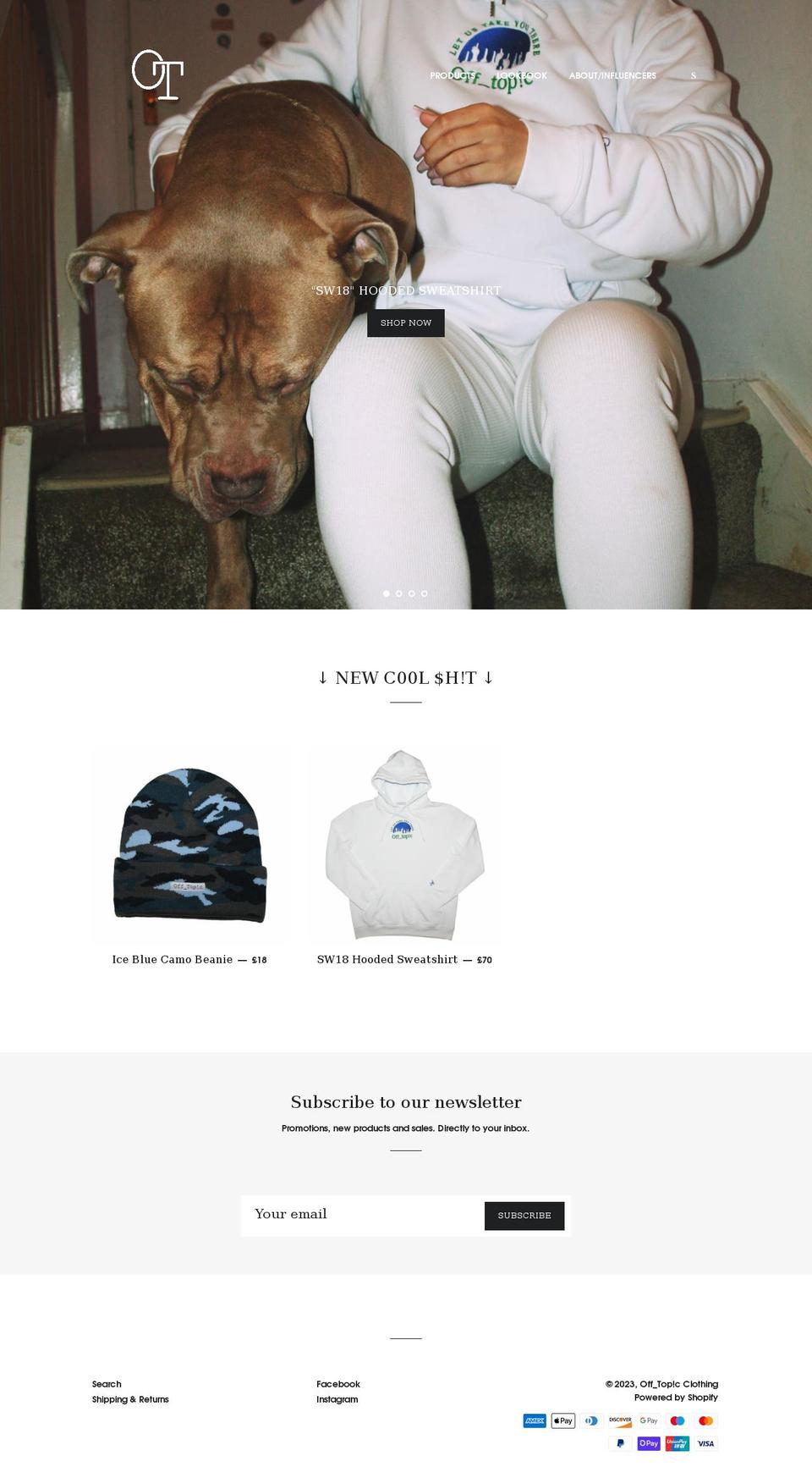 offtopcclothing.com shopify website screenshot