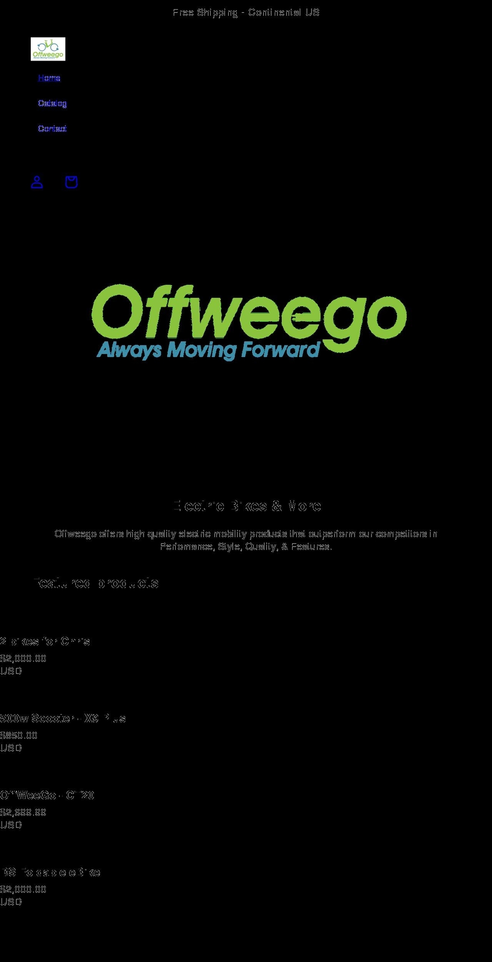 offweego.com shopify website screenshot