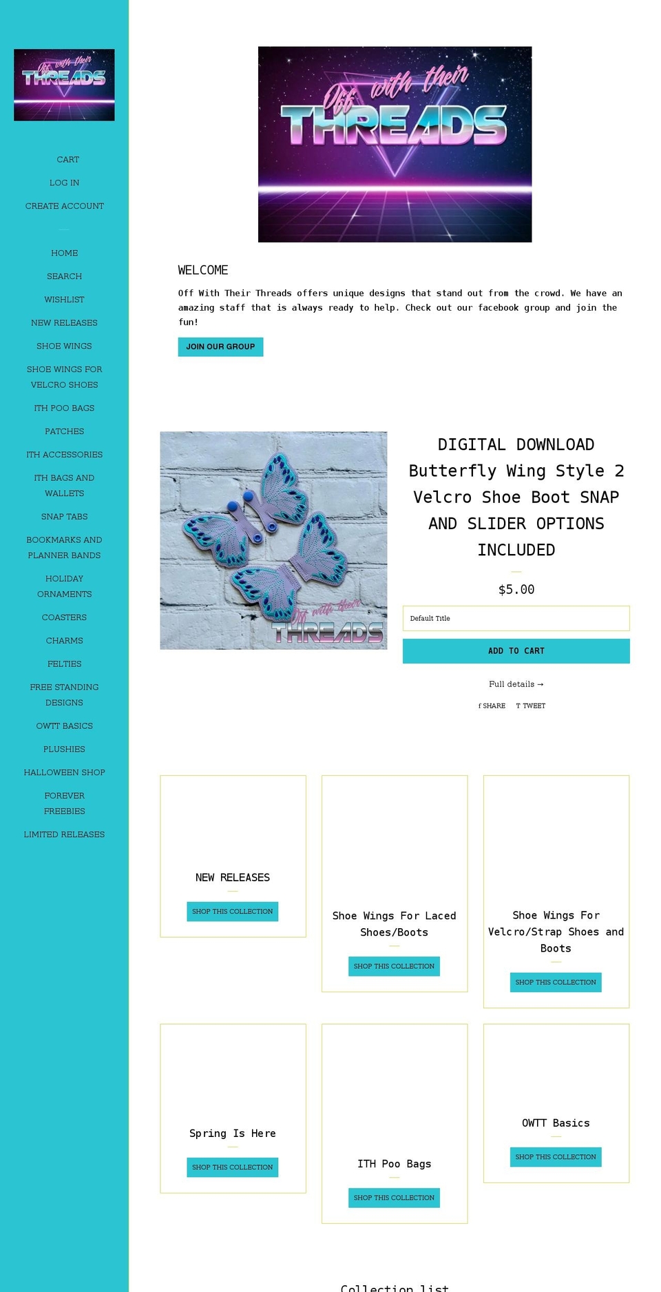 offwiththeirthreads.com shopify website screenshot