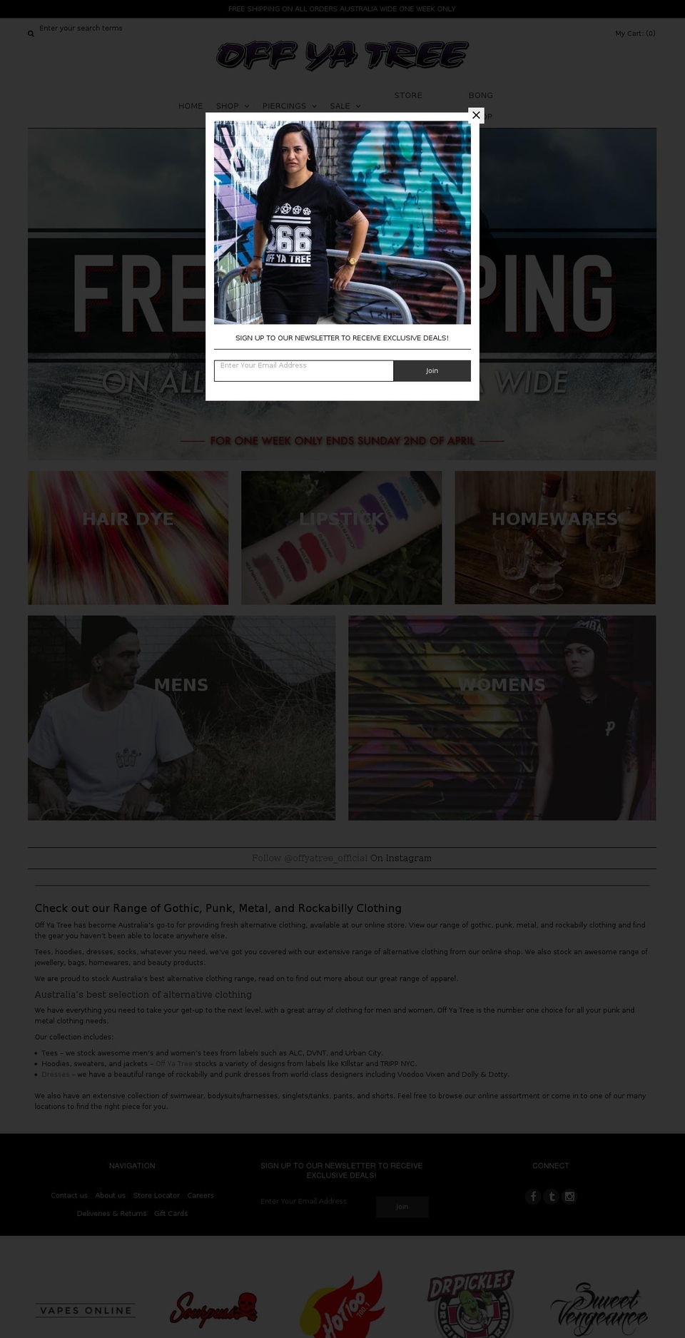offyatree.com.au shopify website screenshot