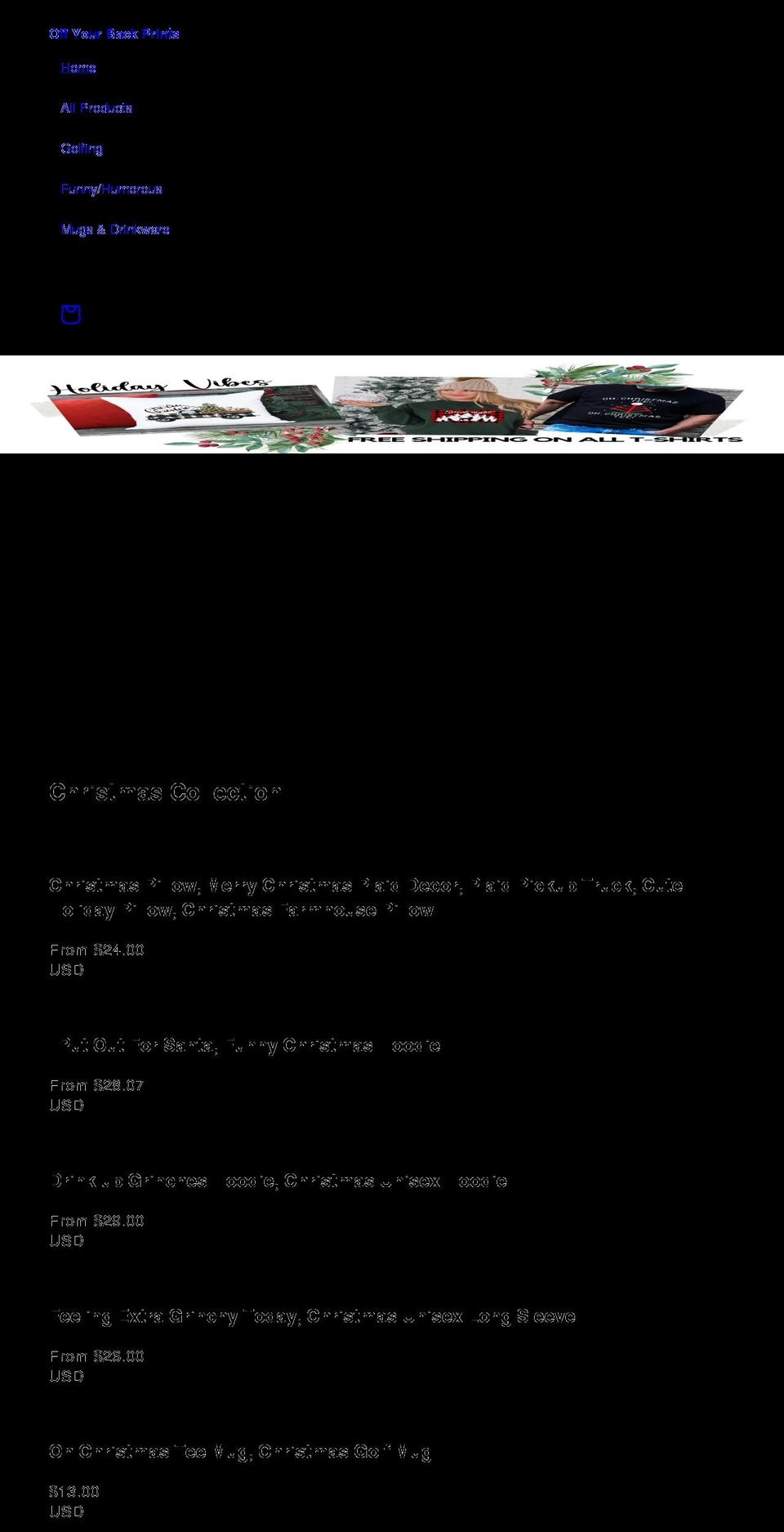 offyourbackprints.com shopify website screenshot