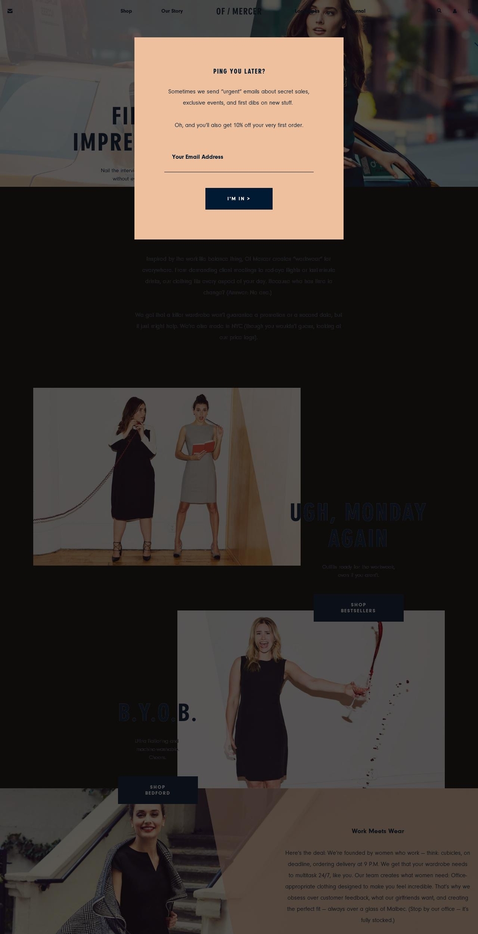 ofmercer.com shopify website screenshot