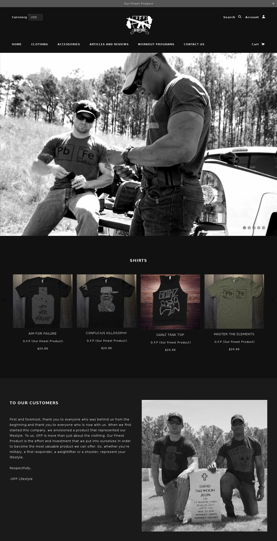 ofplifestyle.com shopify website screenshot