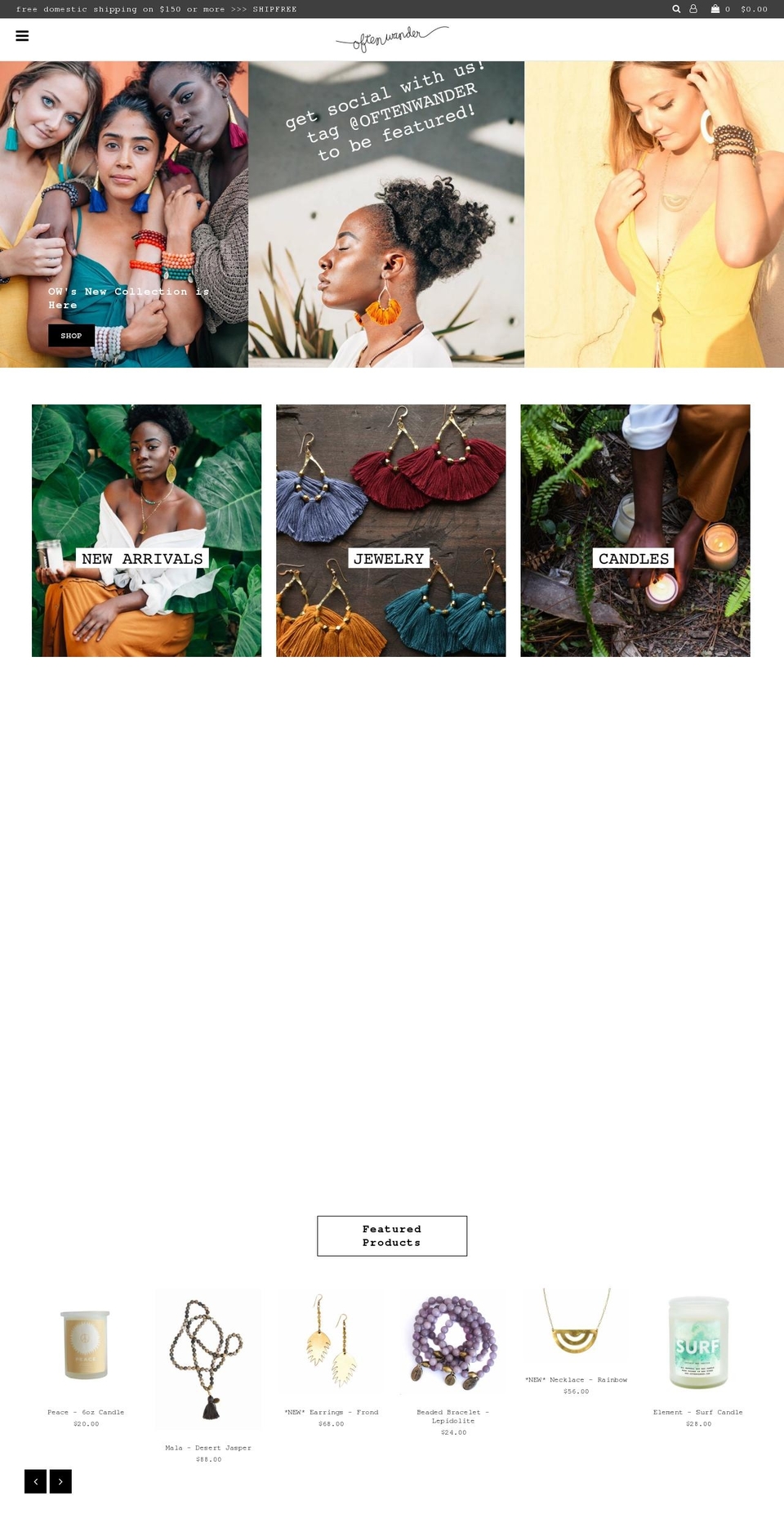 oftenwander.com shopify website screenshot
