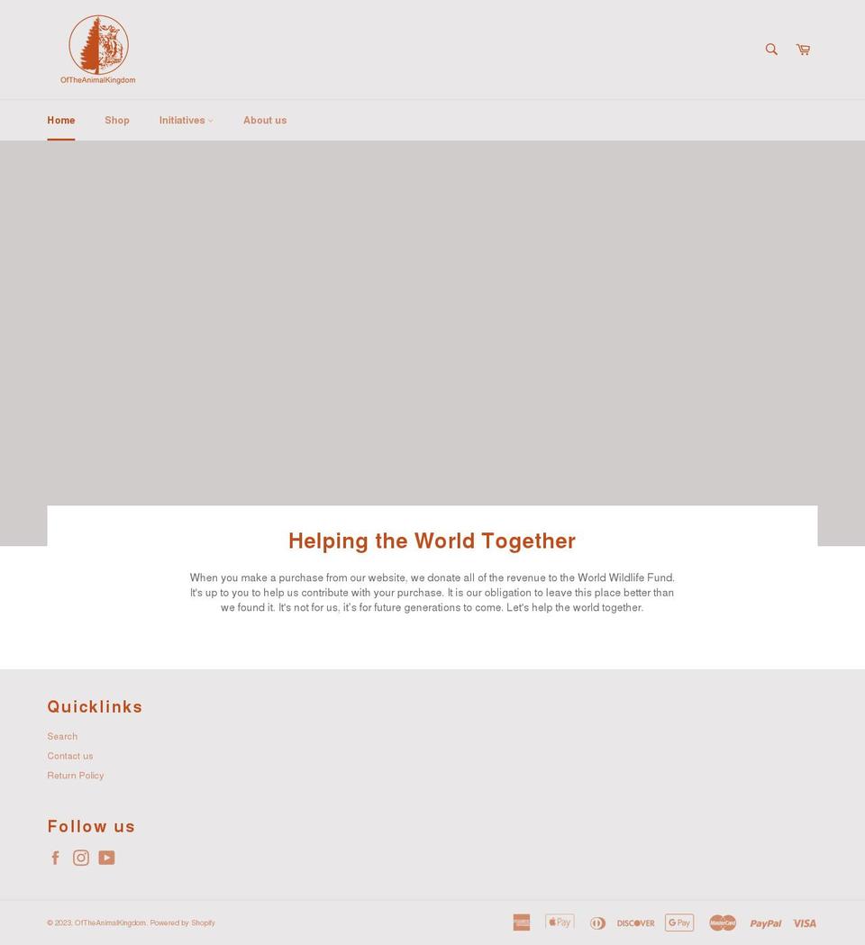 oftheanimalkingdom.com shopify website screenshot