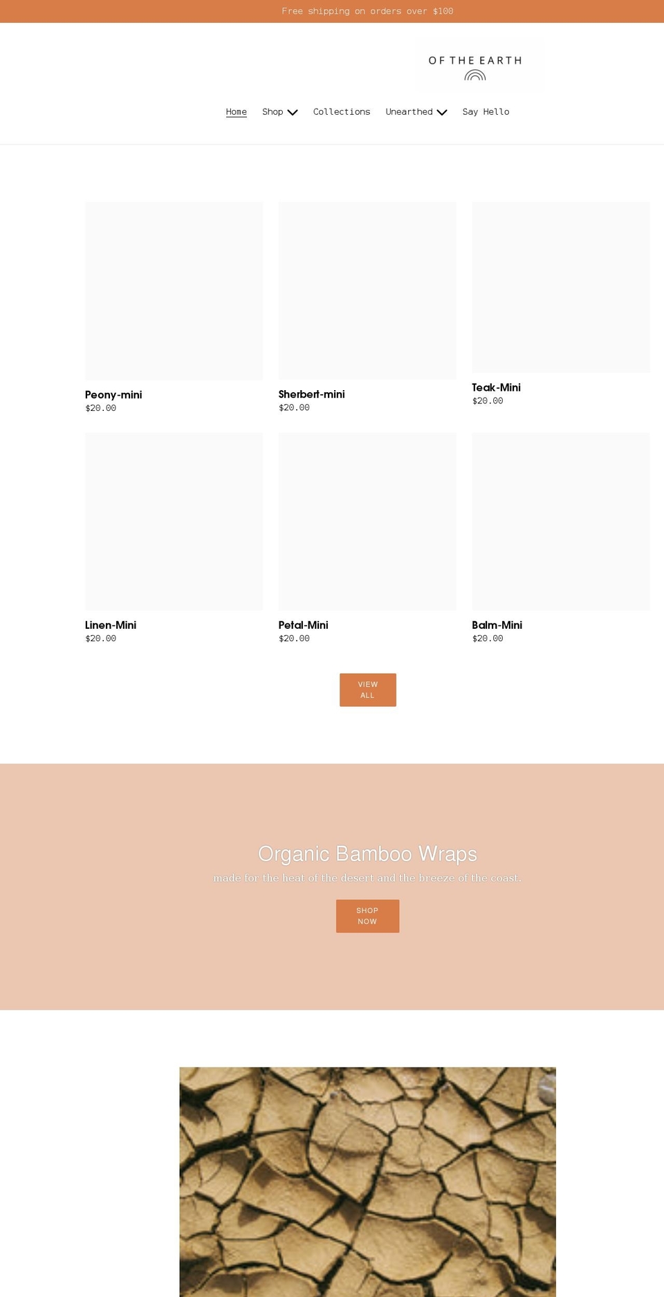 oftheearthaus.com shopify website screenshot