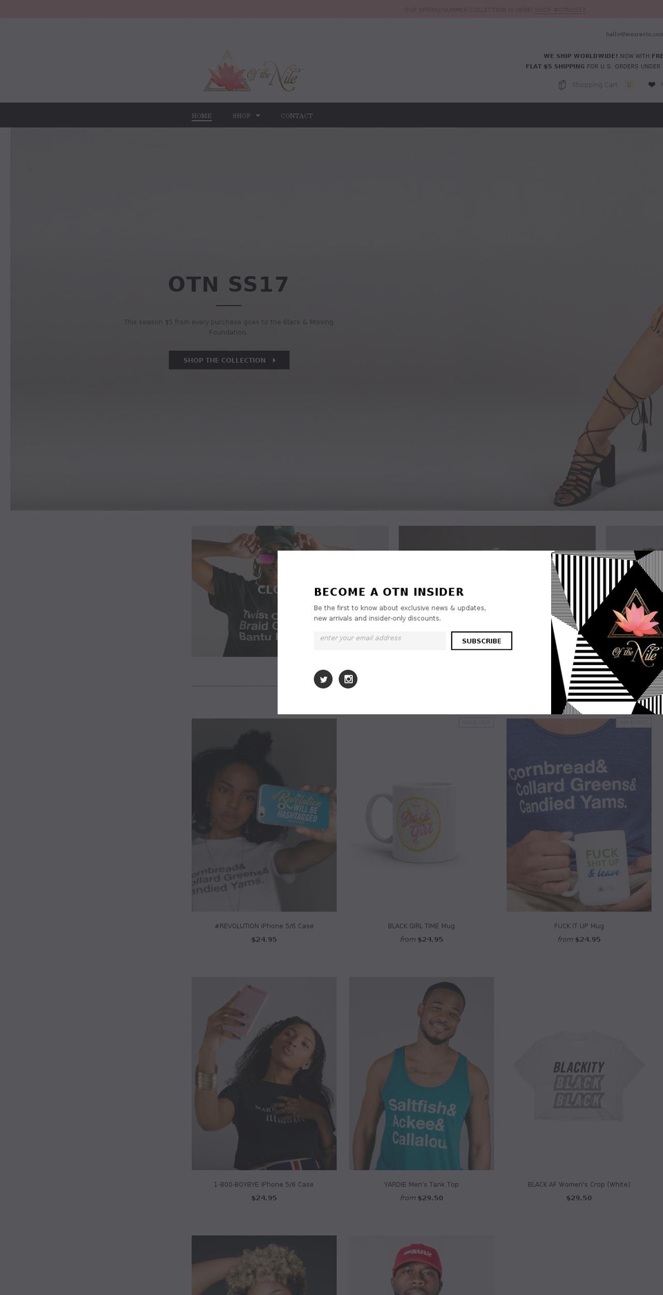 ofthenile.com — Shopify storefront screenshot
