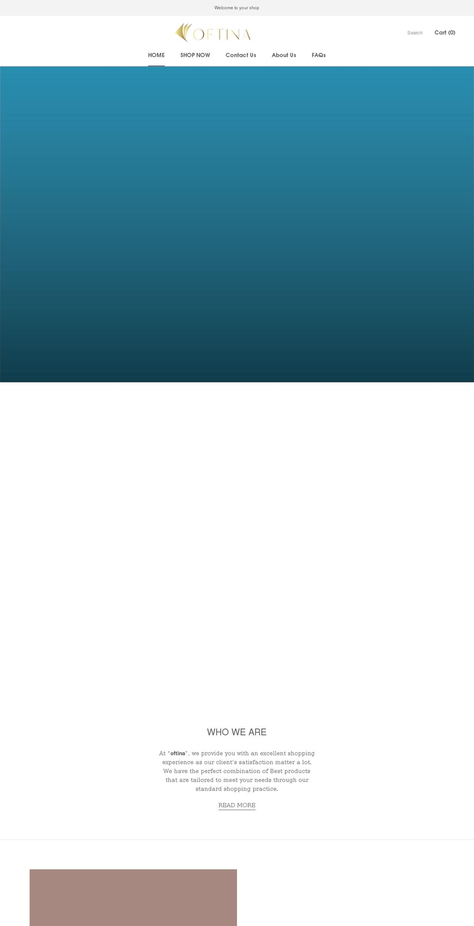 oftina.com shopify website screenshot