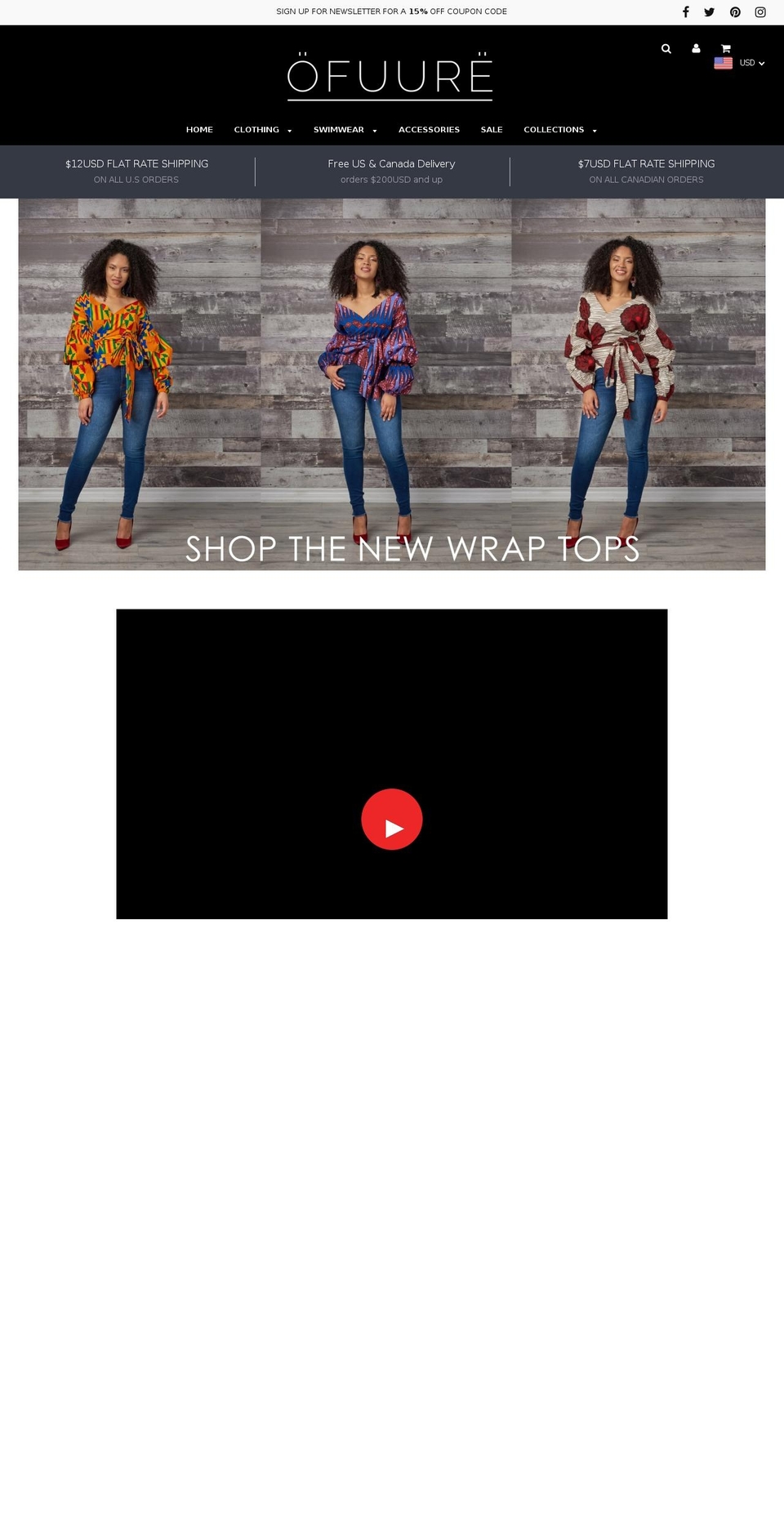 ofuure.com shopify website screenshot