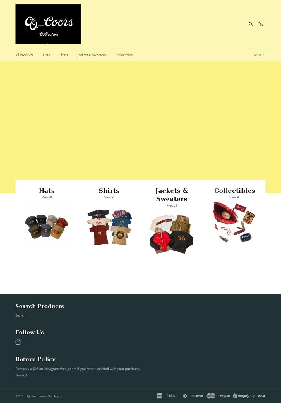 ogcoors.com — Shopify storefront screenshot