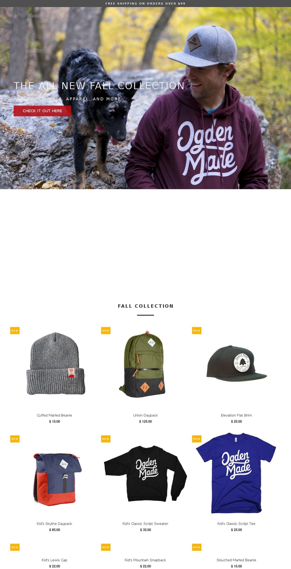 ogdenmade.com shopify website screenshot