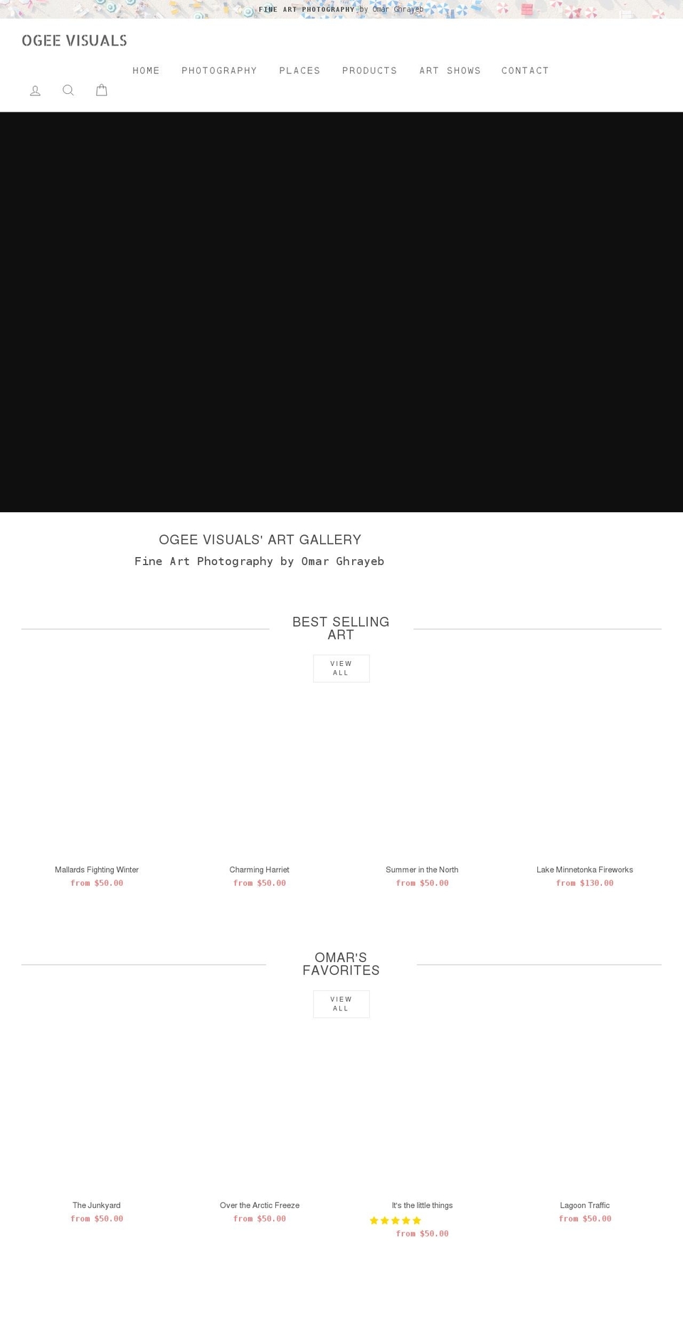 ogeevisuals.com shopify website screenshot