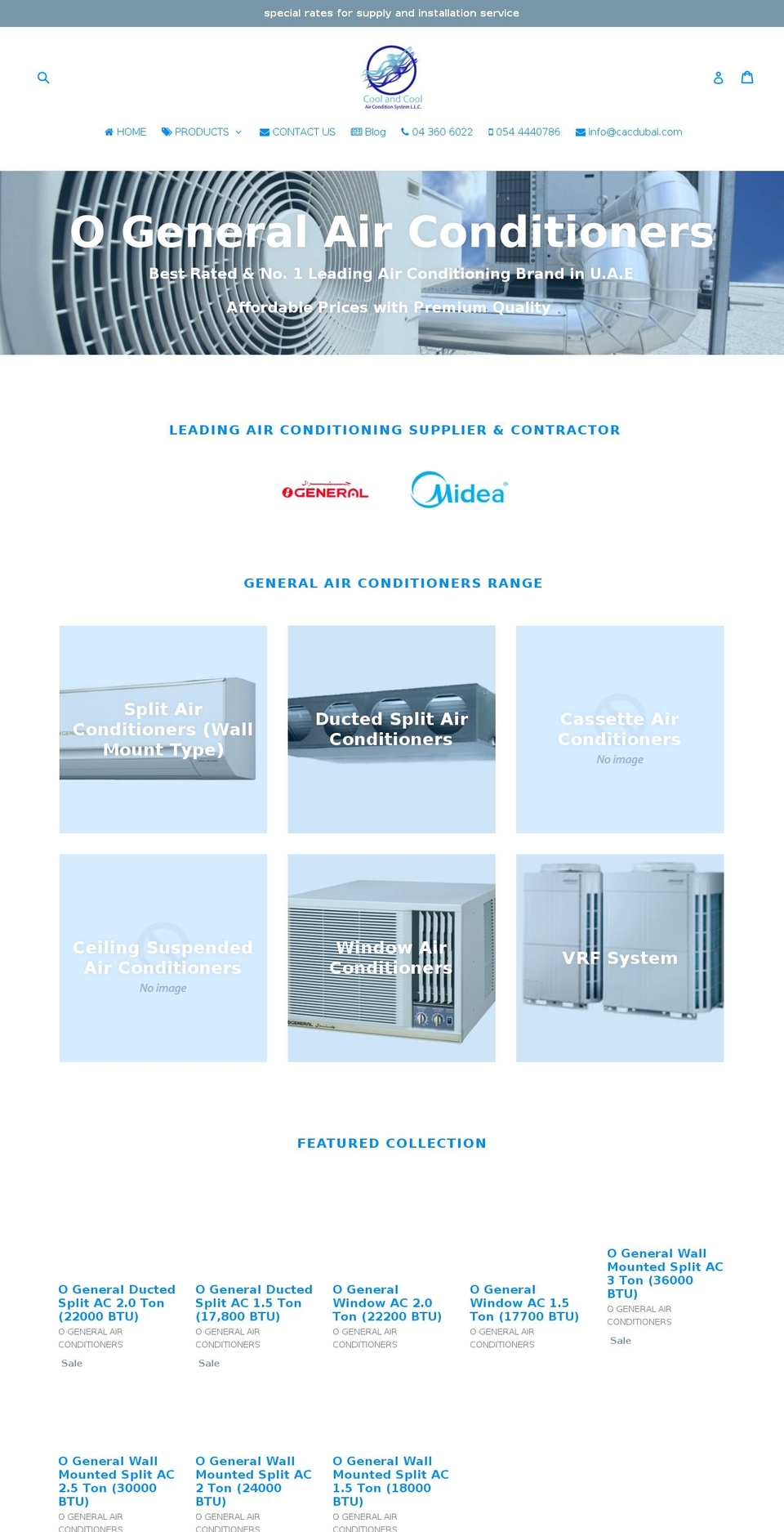 ogeneralac.com — Shopify storefront screenshot