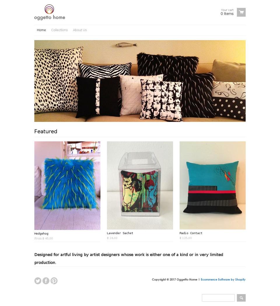 oggettohome.com shopify website screenshot