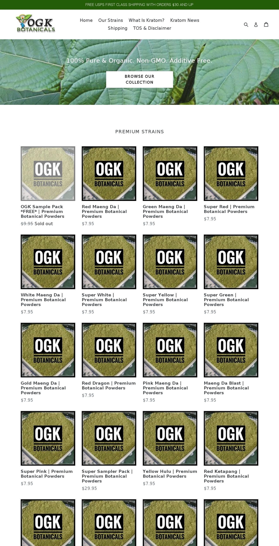 ogkbotanicals.com — Shopify storefront screenshot