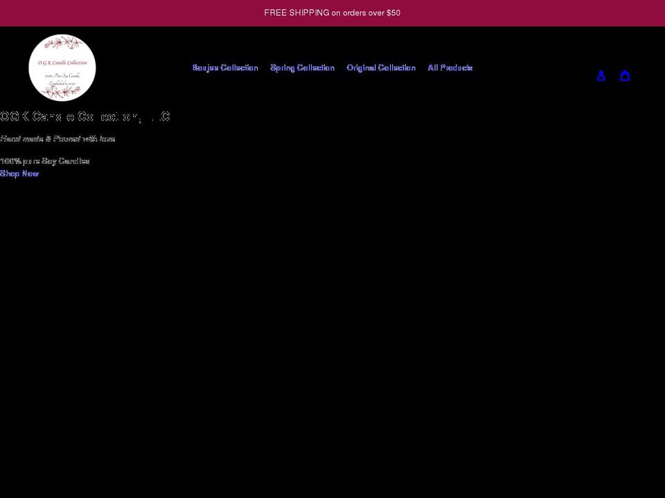 ogkcandlecollection.com shopify website screenshot