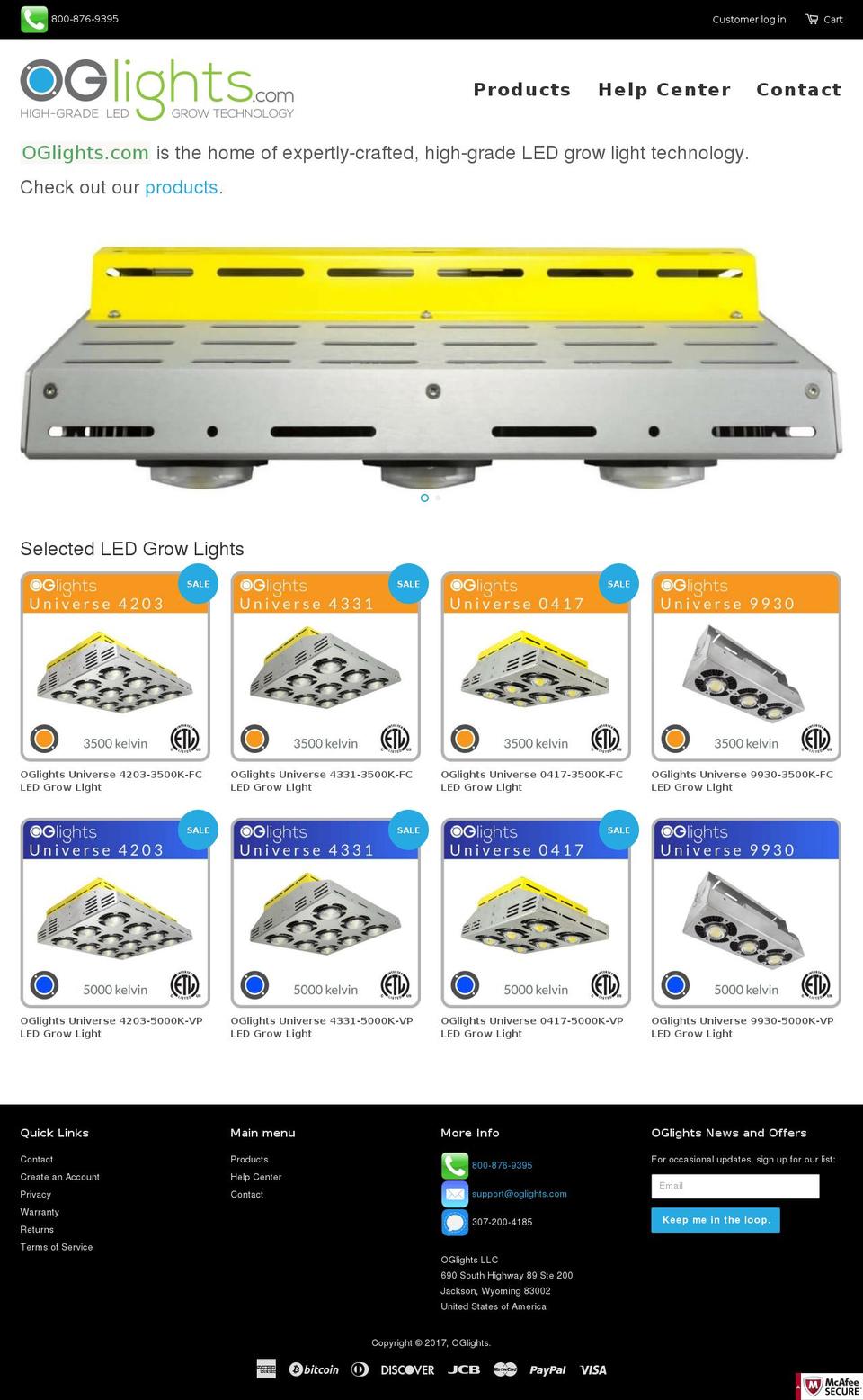oglights.com shopify website screenshot