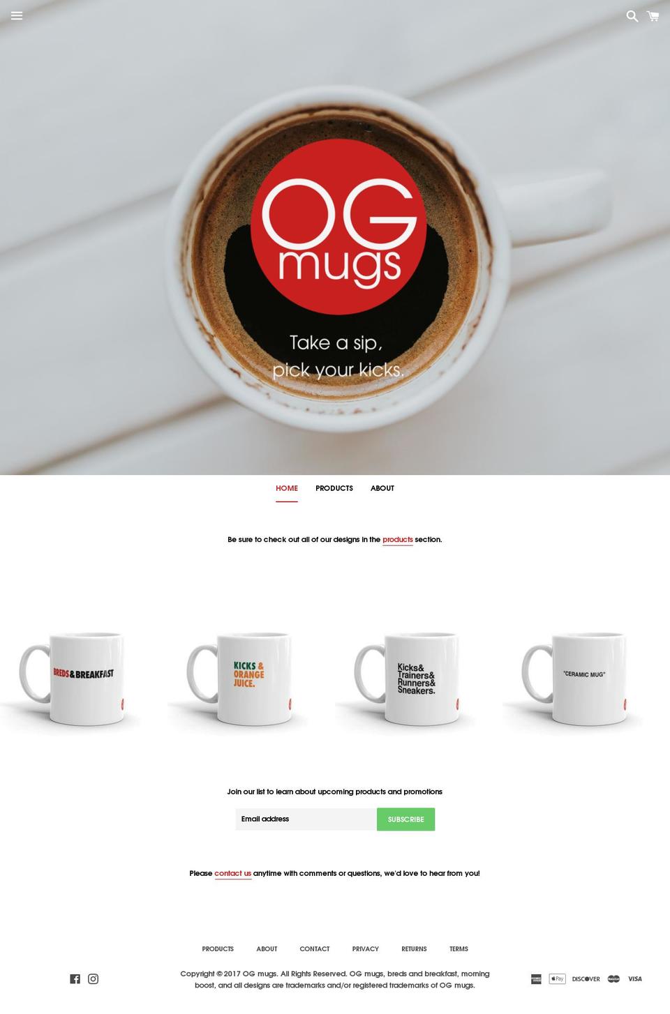 ogmugs.com — Shopify storefront screenshot