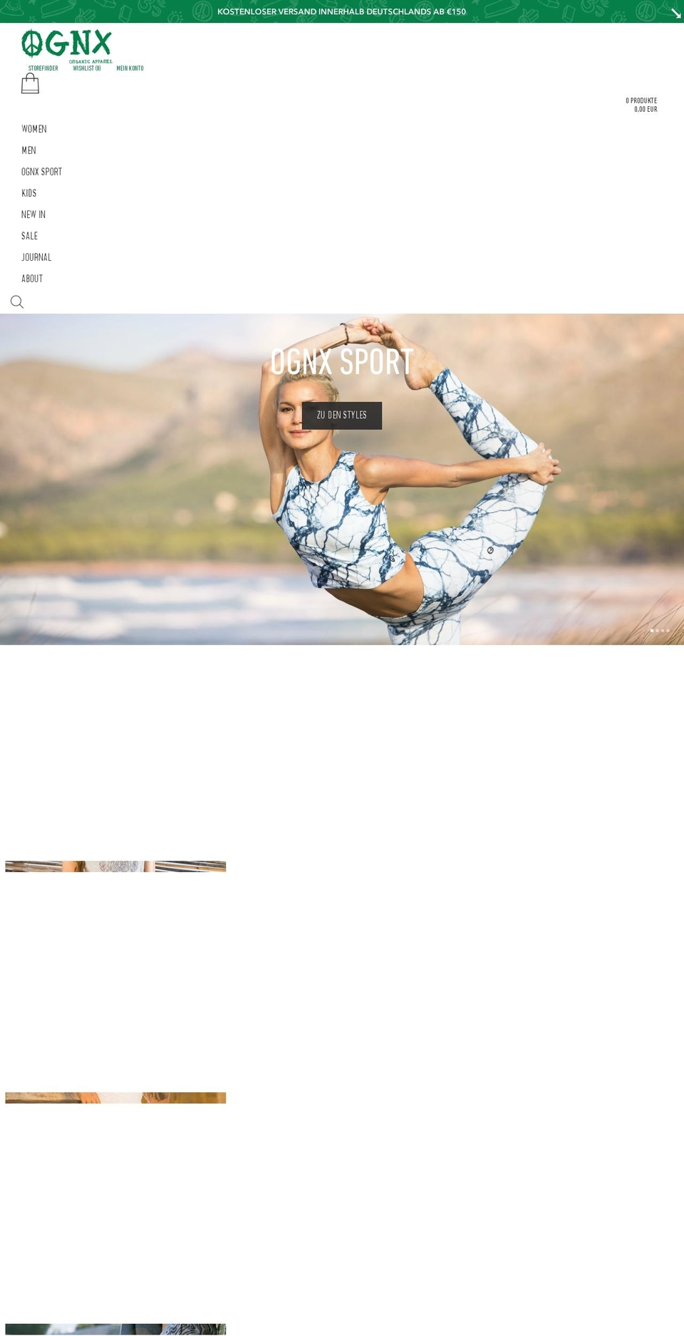 ognx.com shopify website screenshot