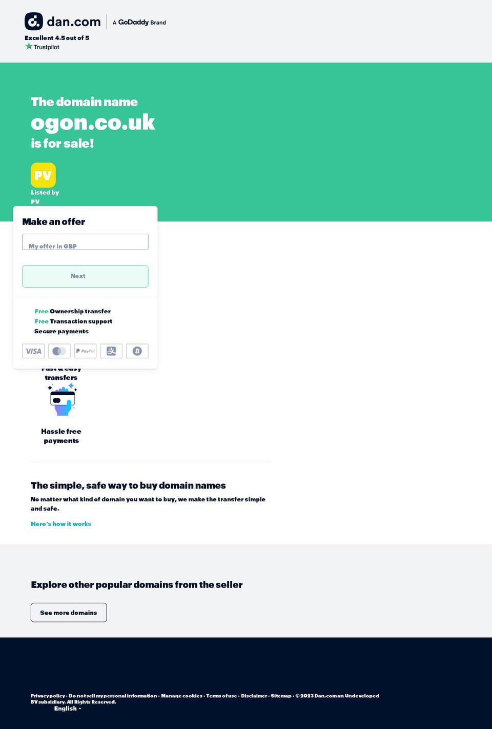 ogon.co.uk shopify website screenshot