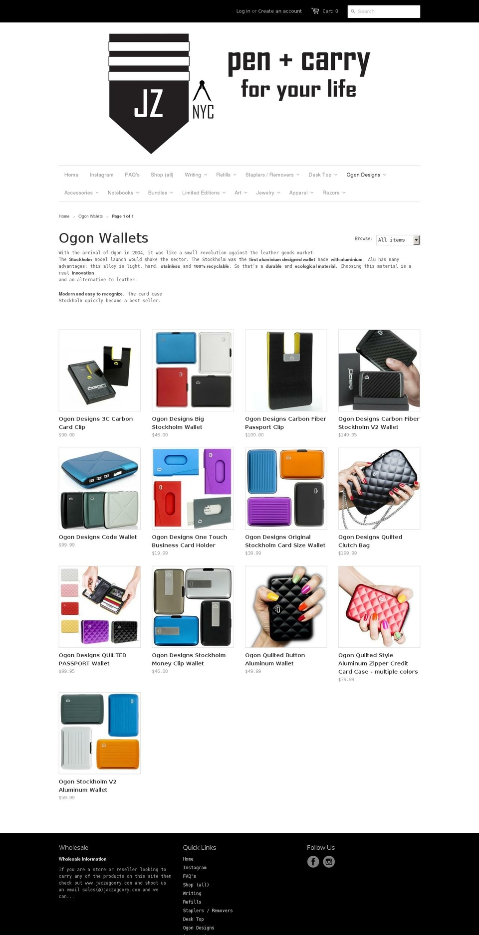 ogonwallet.com shopify website screenshot