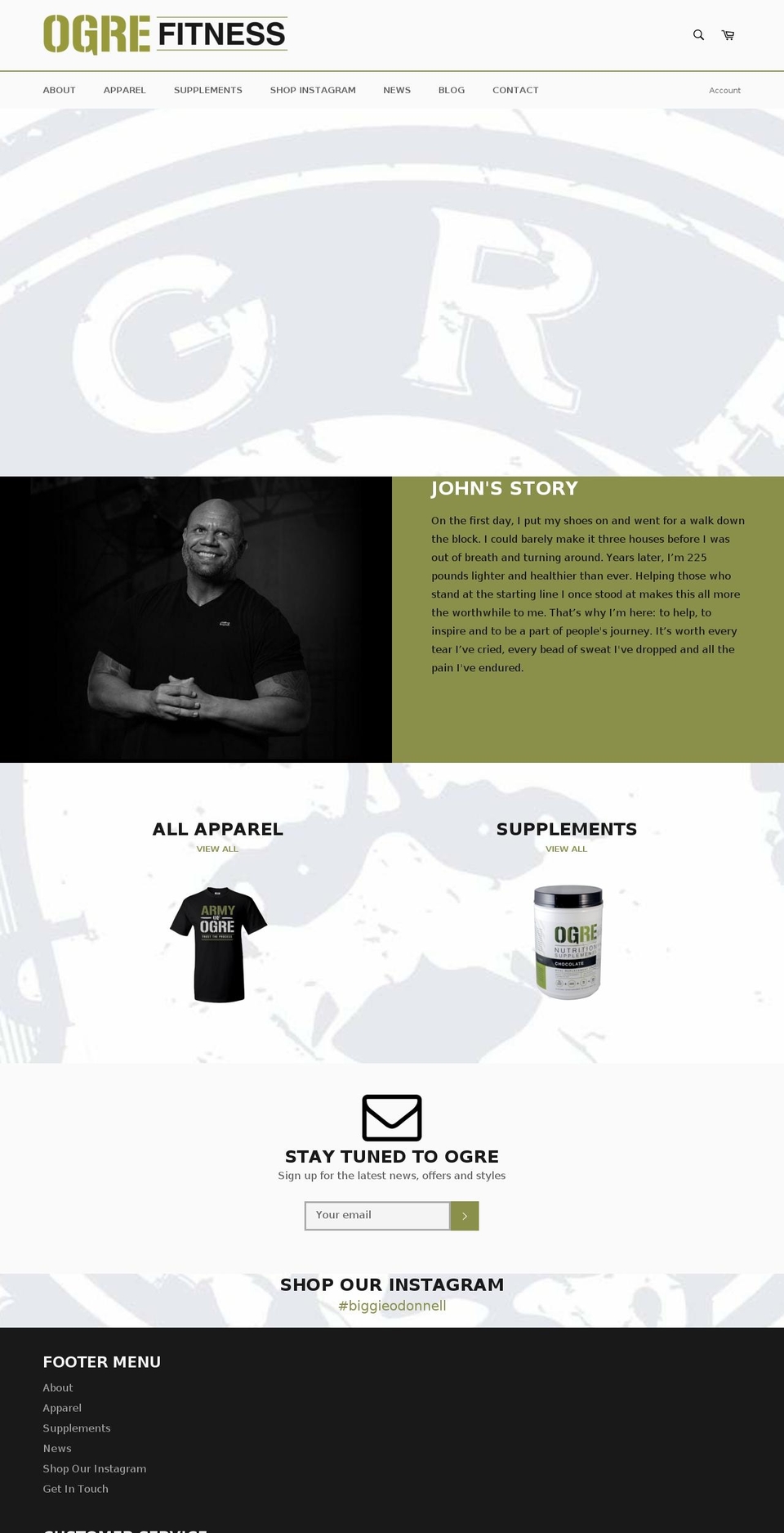ogrefitness.com shopify website screenshot