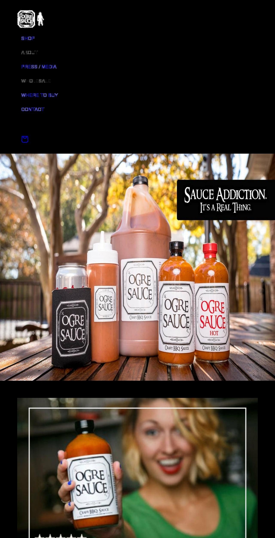 ogresauce.com shopify website screenshot
