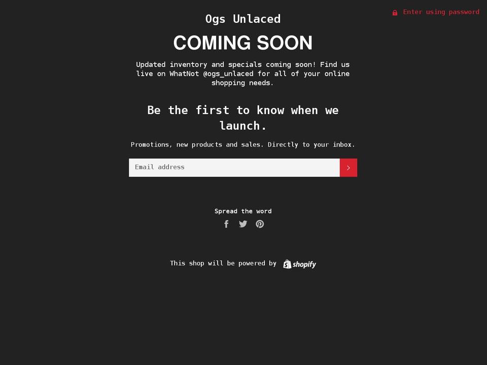 ogsunlaced.com shopify website screenshot