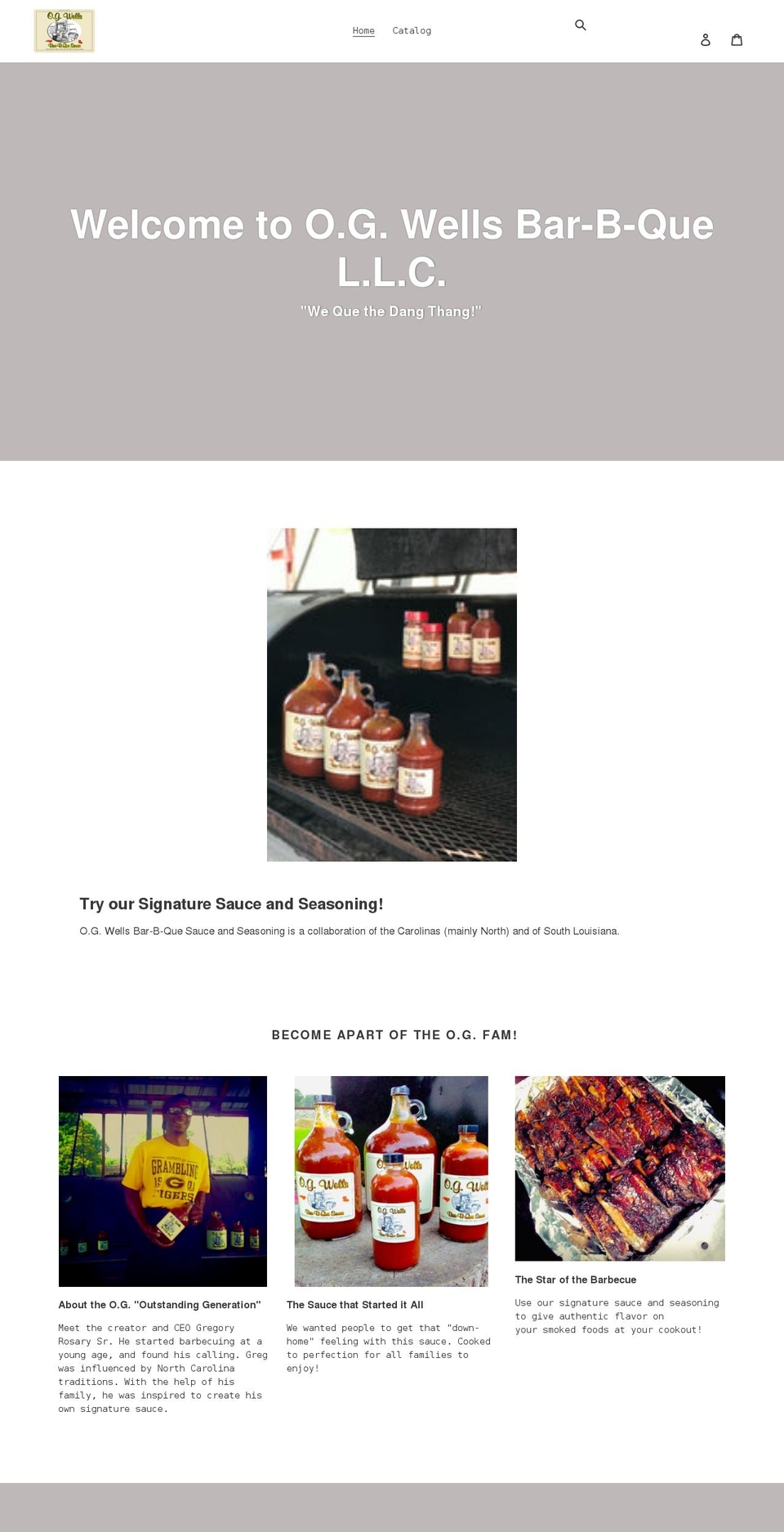 ogwellsbbq.com shopify website screenshot