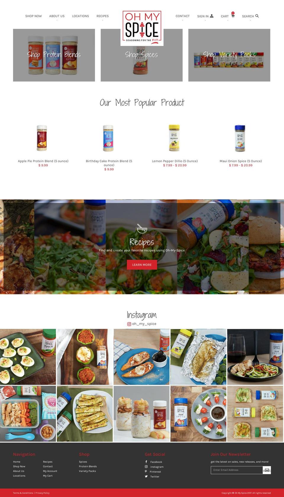 oh-my-spice.com shopify website screenshot