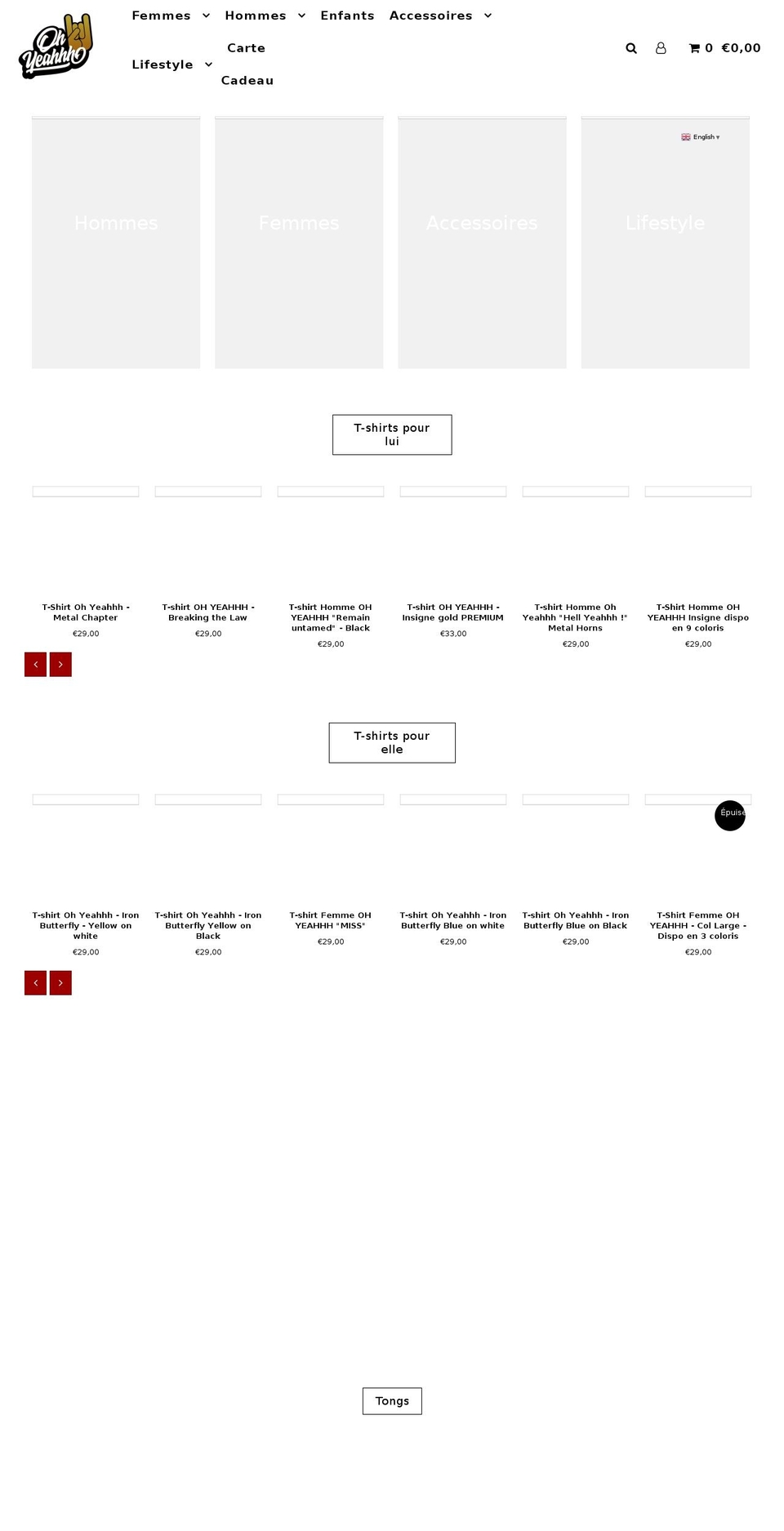 oh-yeahhh.com — Shopify storefront screenshot