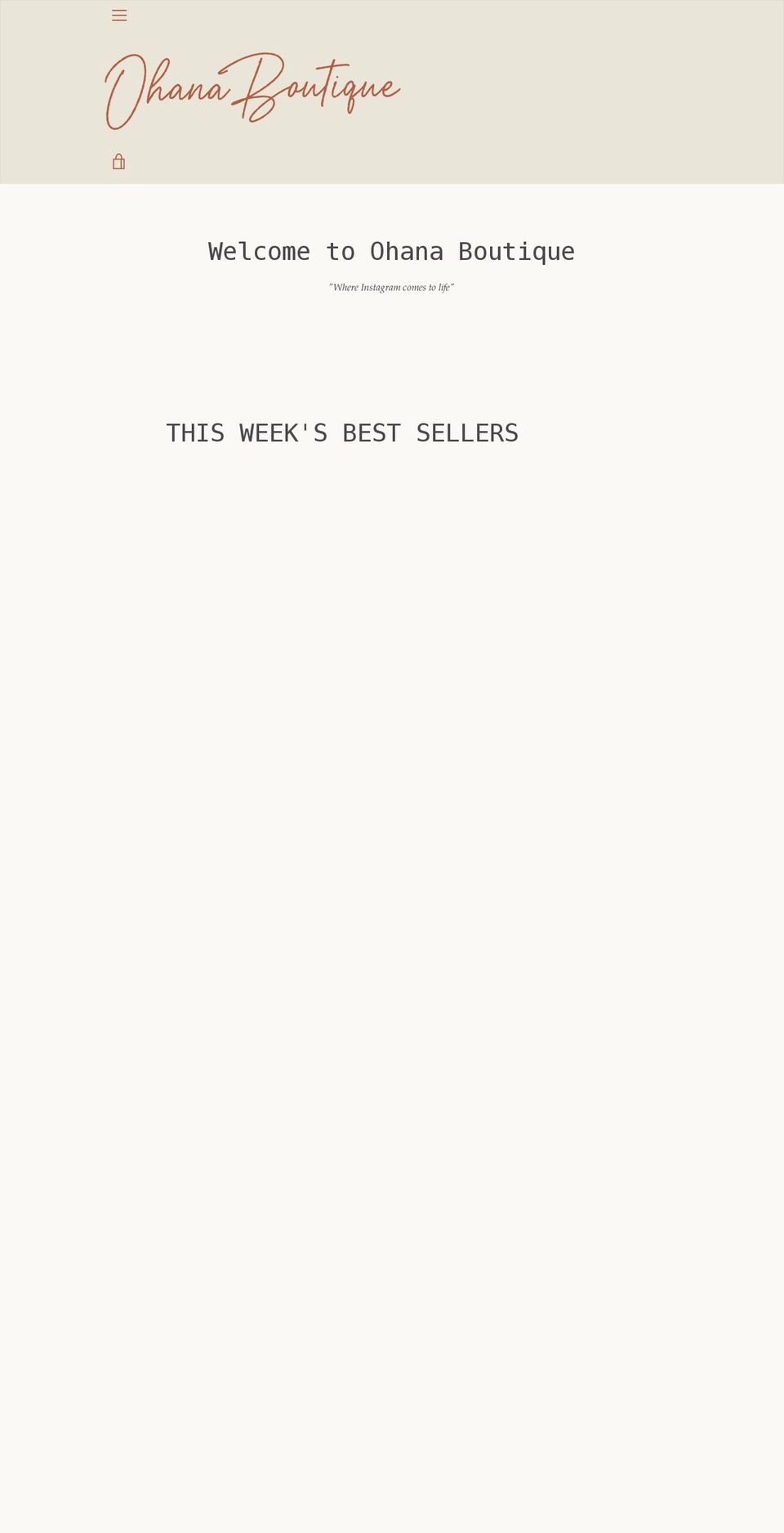 ohanaboutique.com.au shopify website screenshot