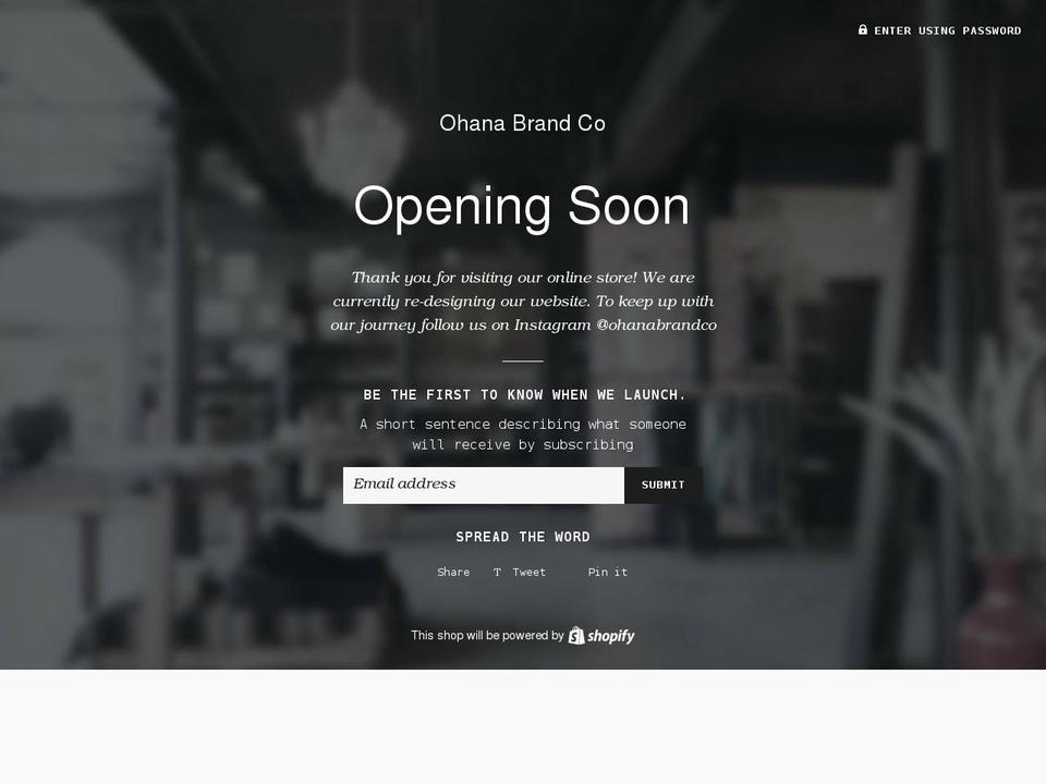 ohanabrandco.com shopify website screenshot