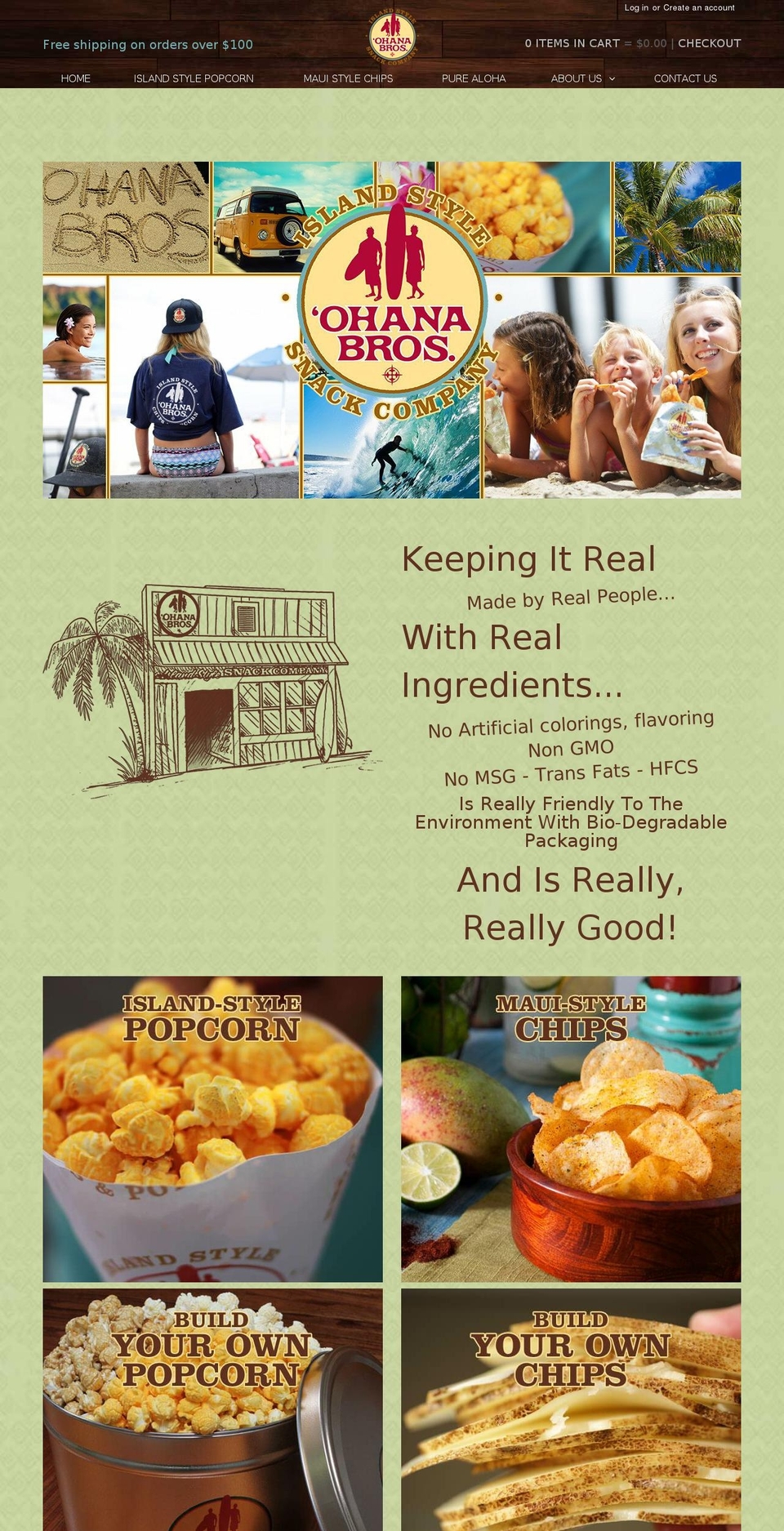 ohanabrossnackco.com shopify website screenshot