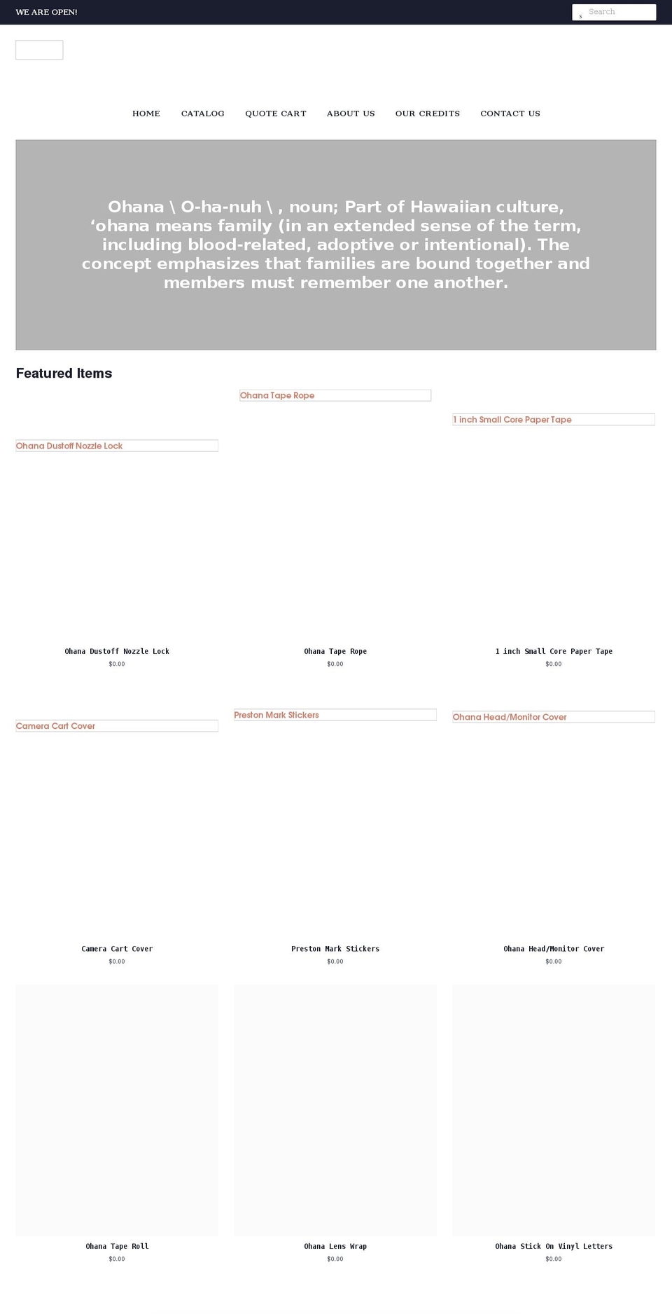 ohanaexp.com shopify website screenshot
