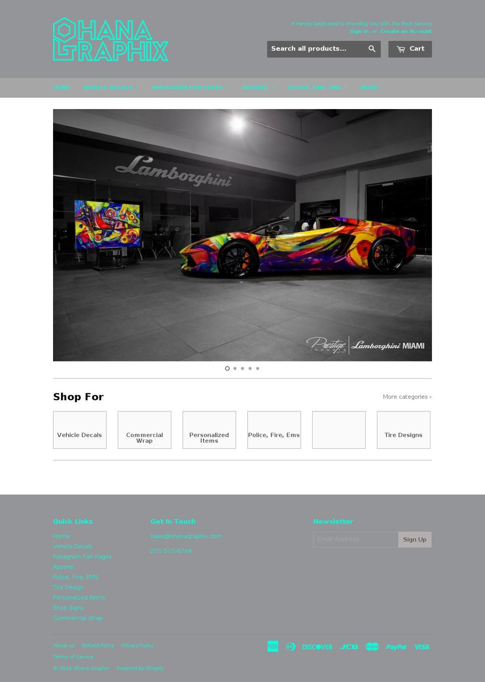 ohanagraphix.com shopify website screenshot