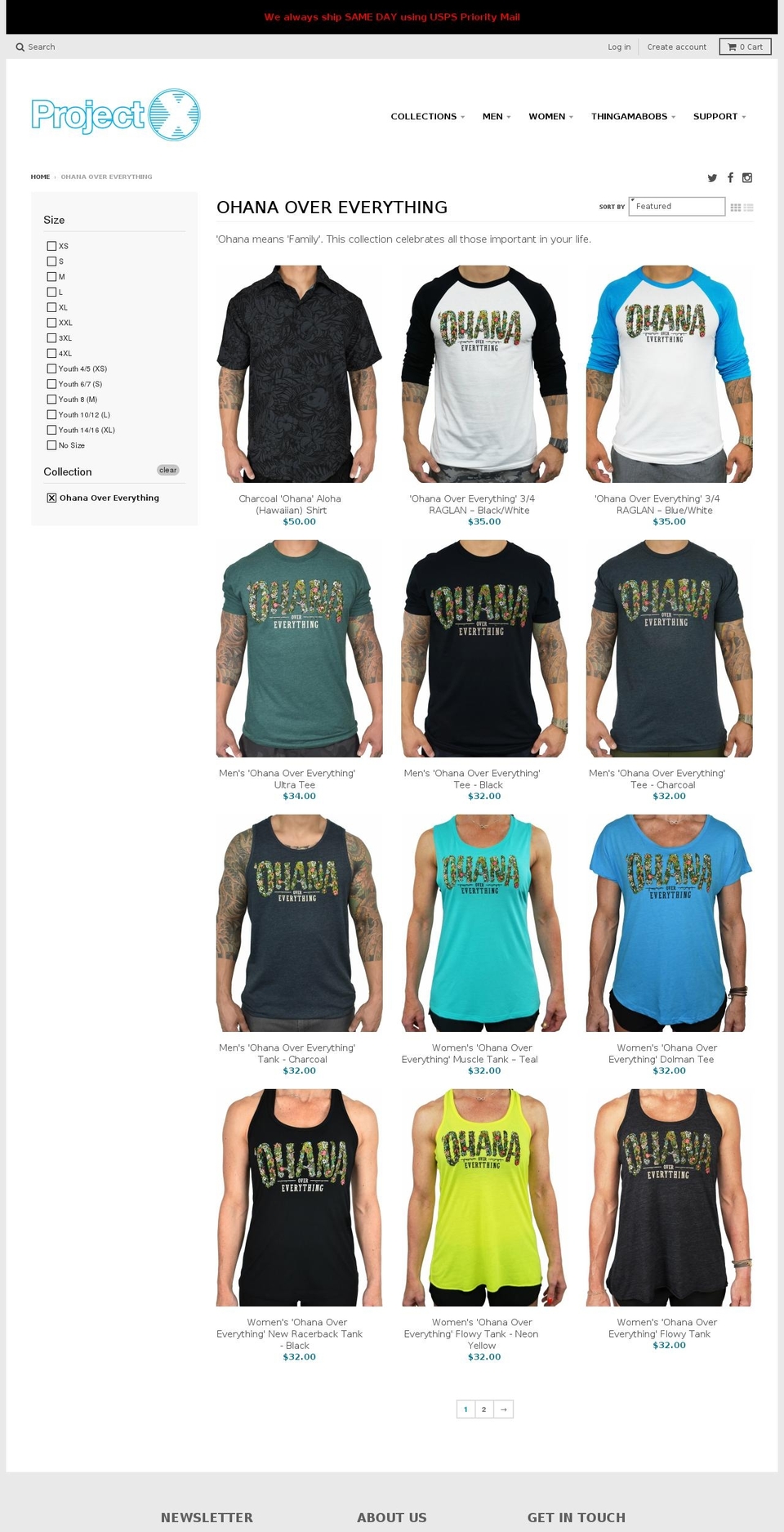 ohanaovereverything.net shopify website screenshot