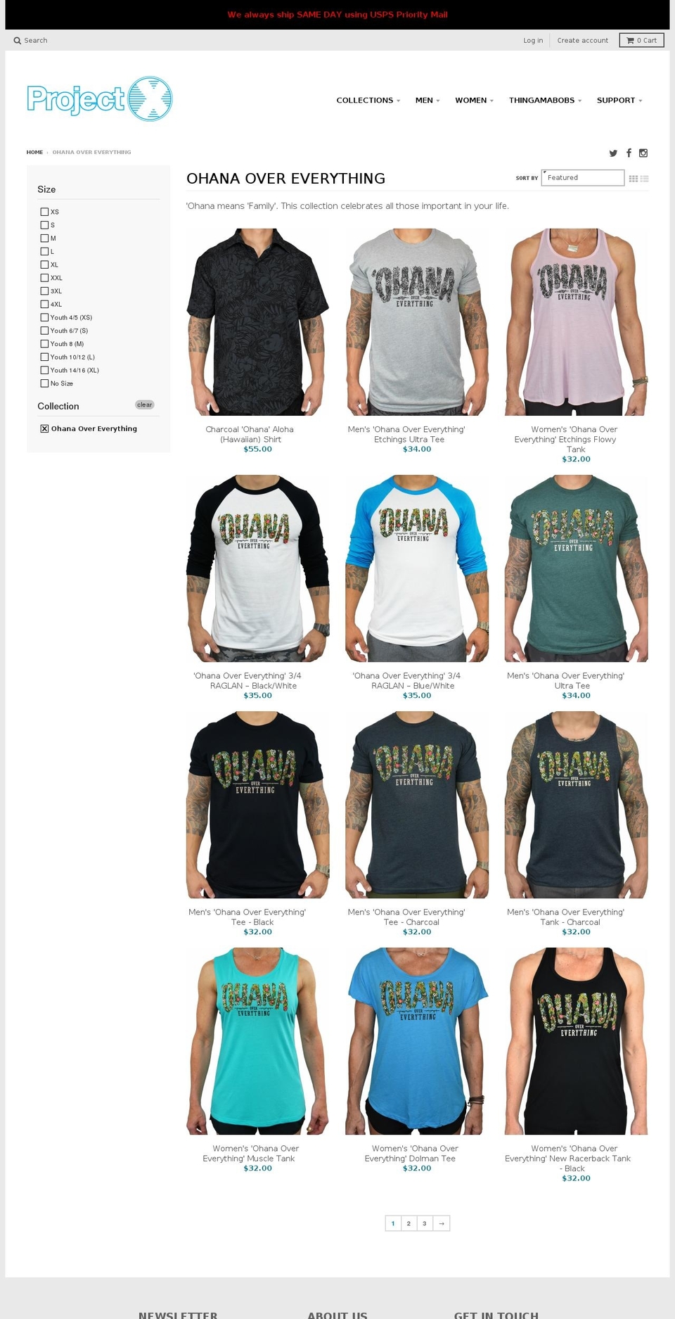 ohanaovereverything.org shopify website screenshot