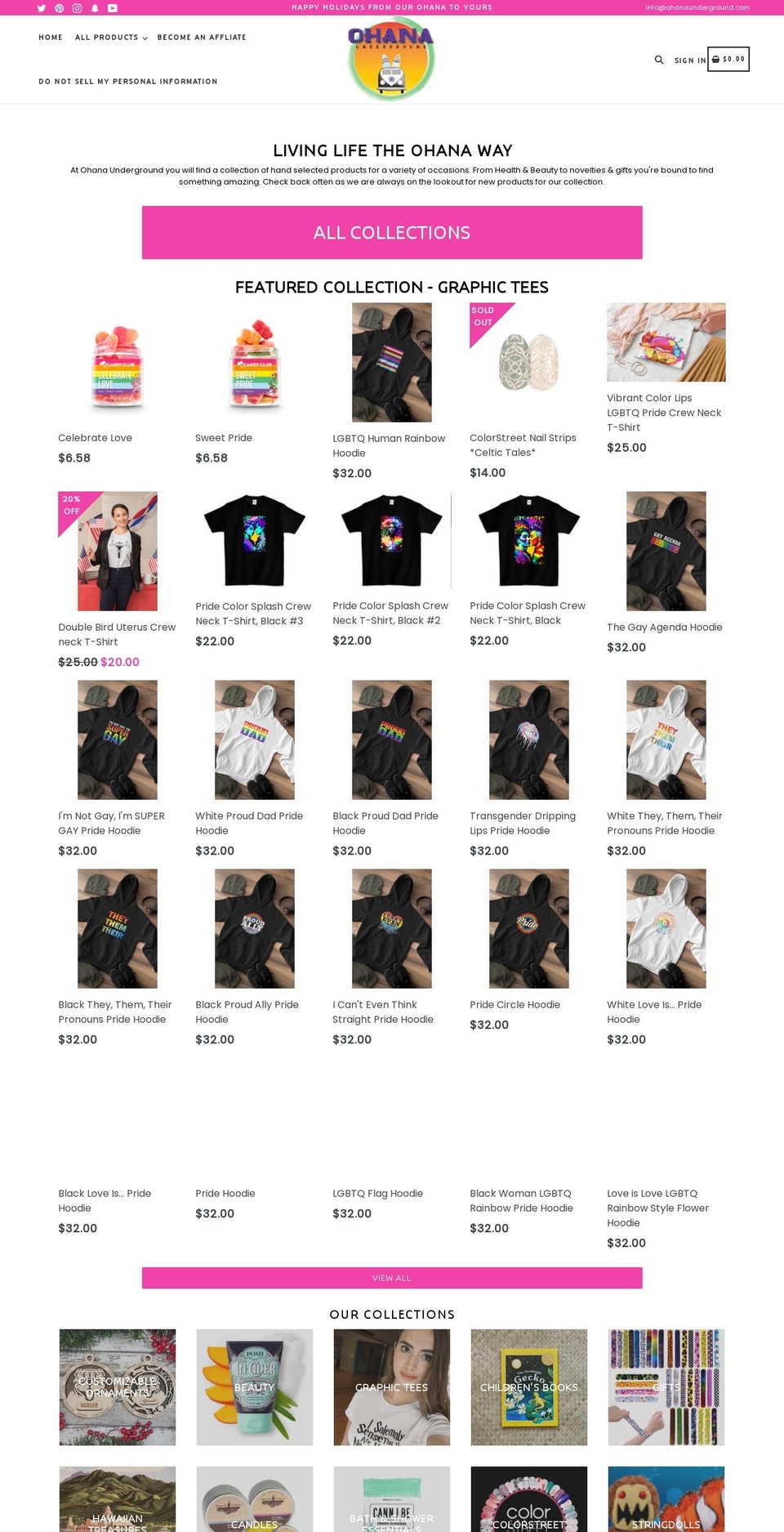 ohanaunderground.com shopify website screenshot