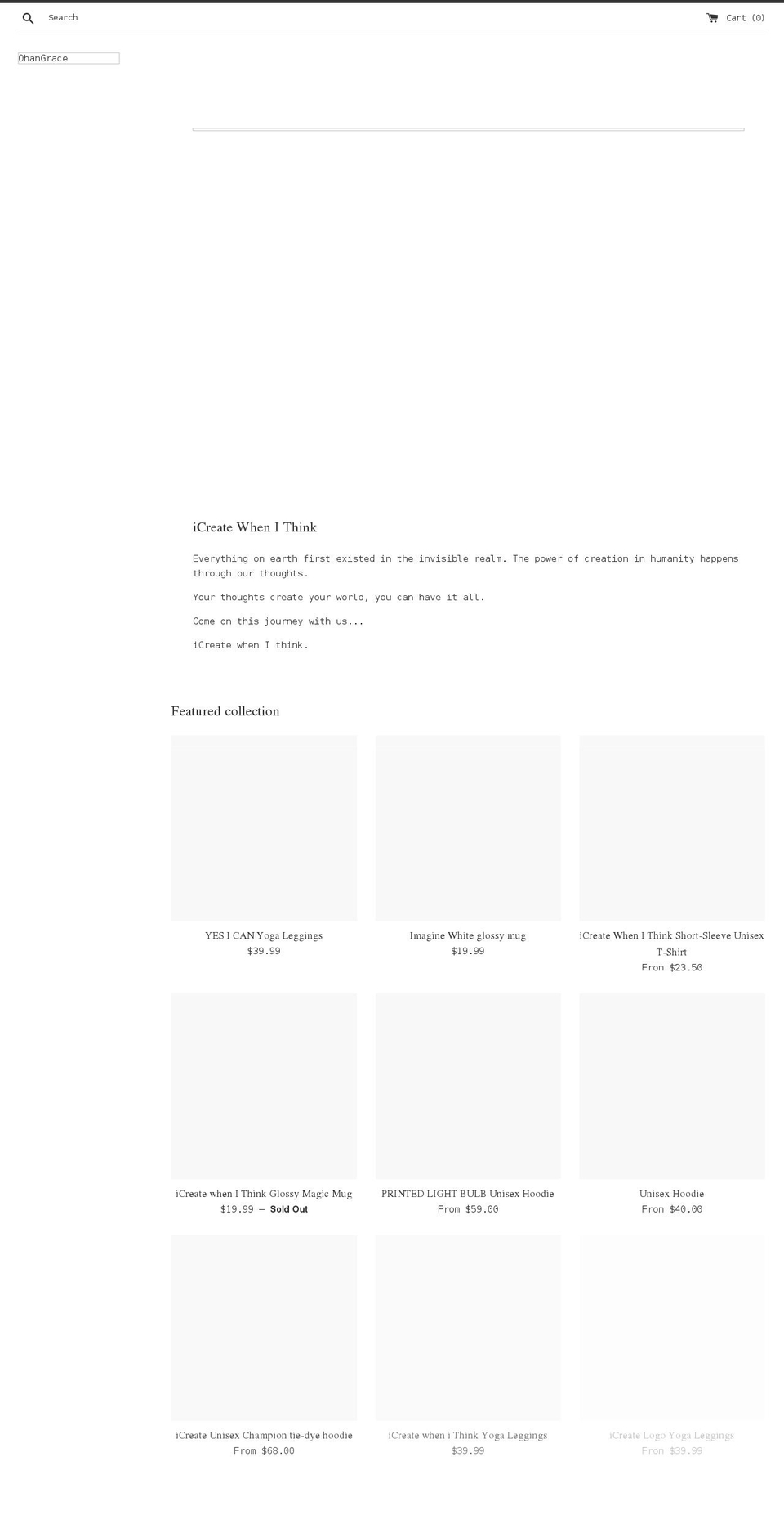 ohangrace.com shopify website screenshot