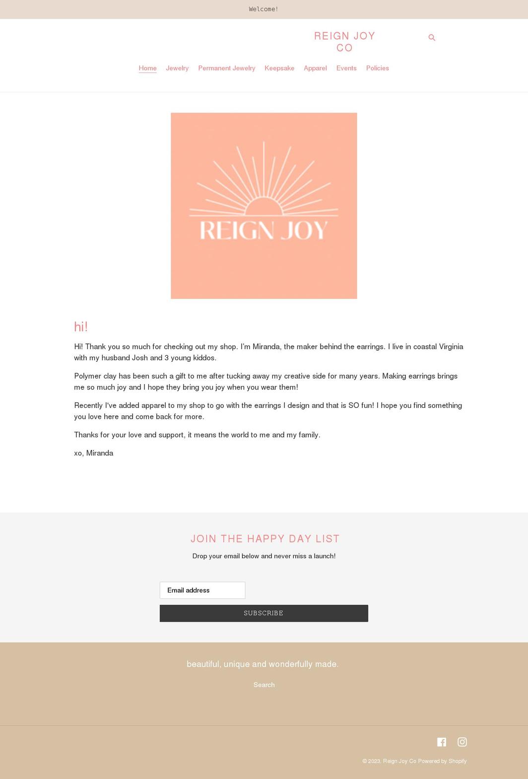 ohappydaydesigns.com shopify website screenshot