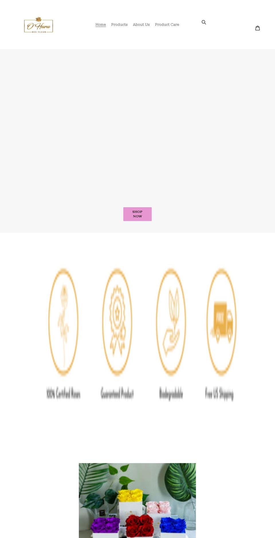oharadesfleur.com shopify website screenshot