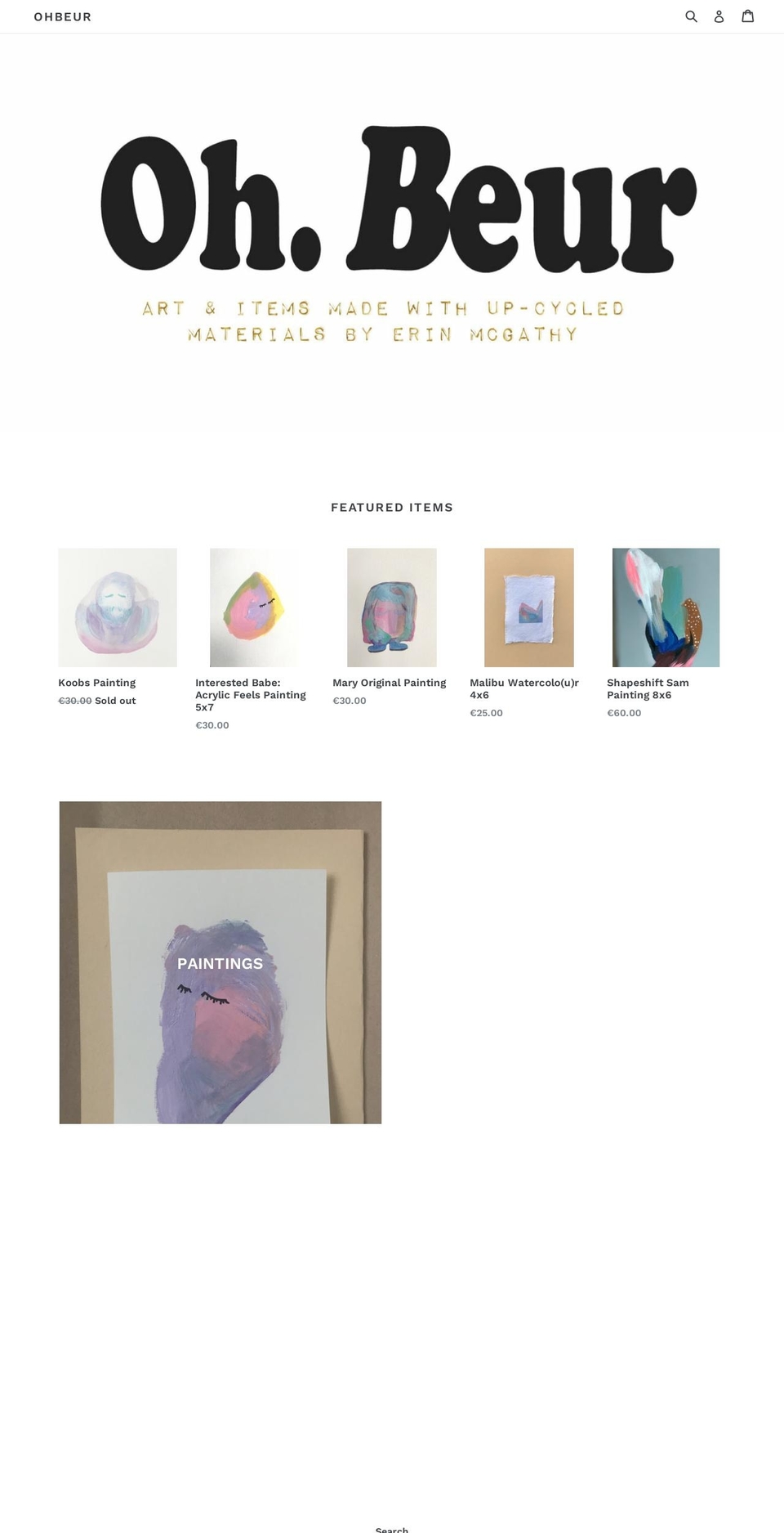 ohbeur.com — Shopify storefront screenshot